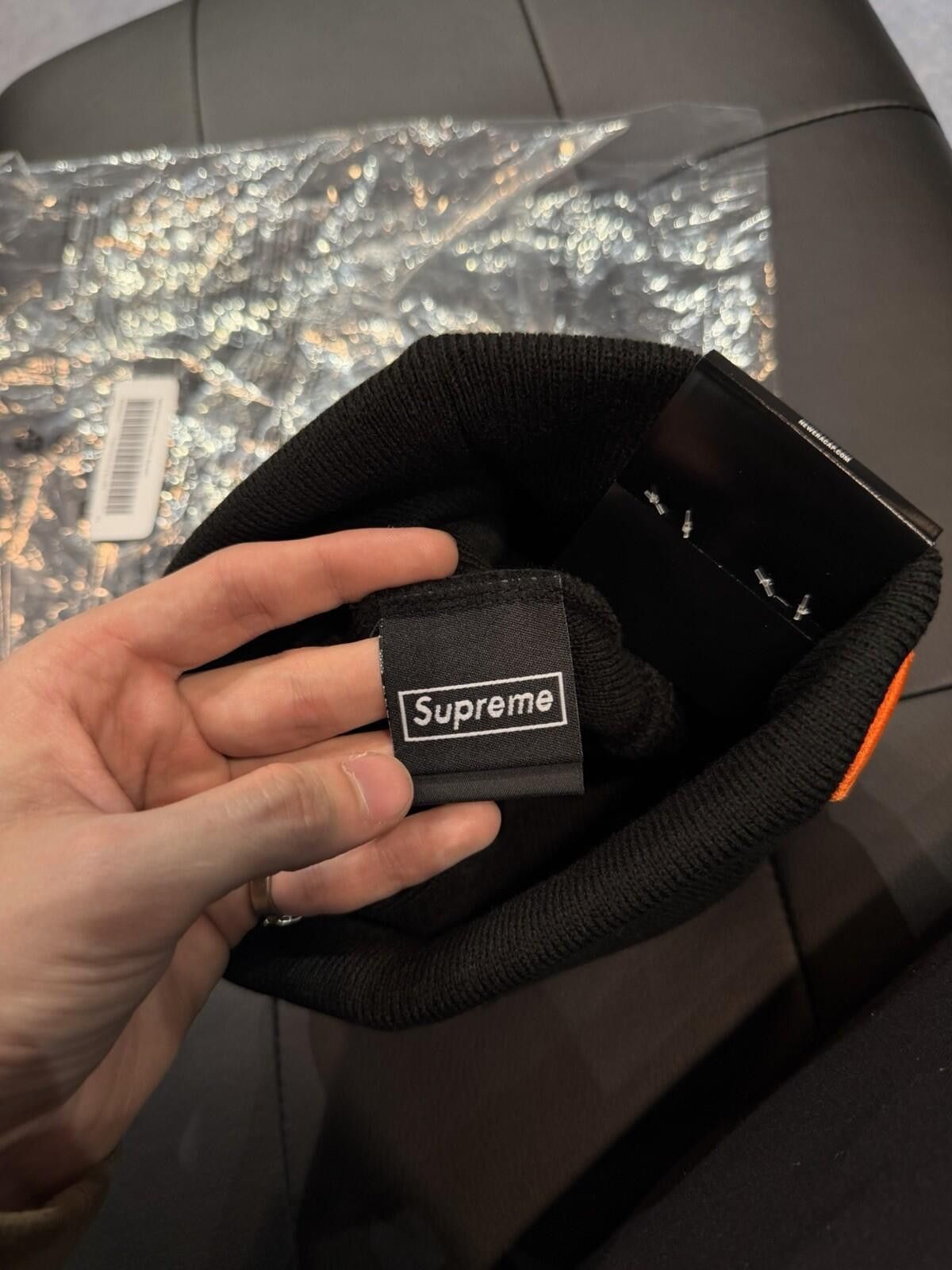 Supreme Supreme New Era Devil S Logo Beanie - Black Orange Stripe Size ONE SIZE - 5 Thumbnail