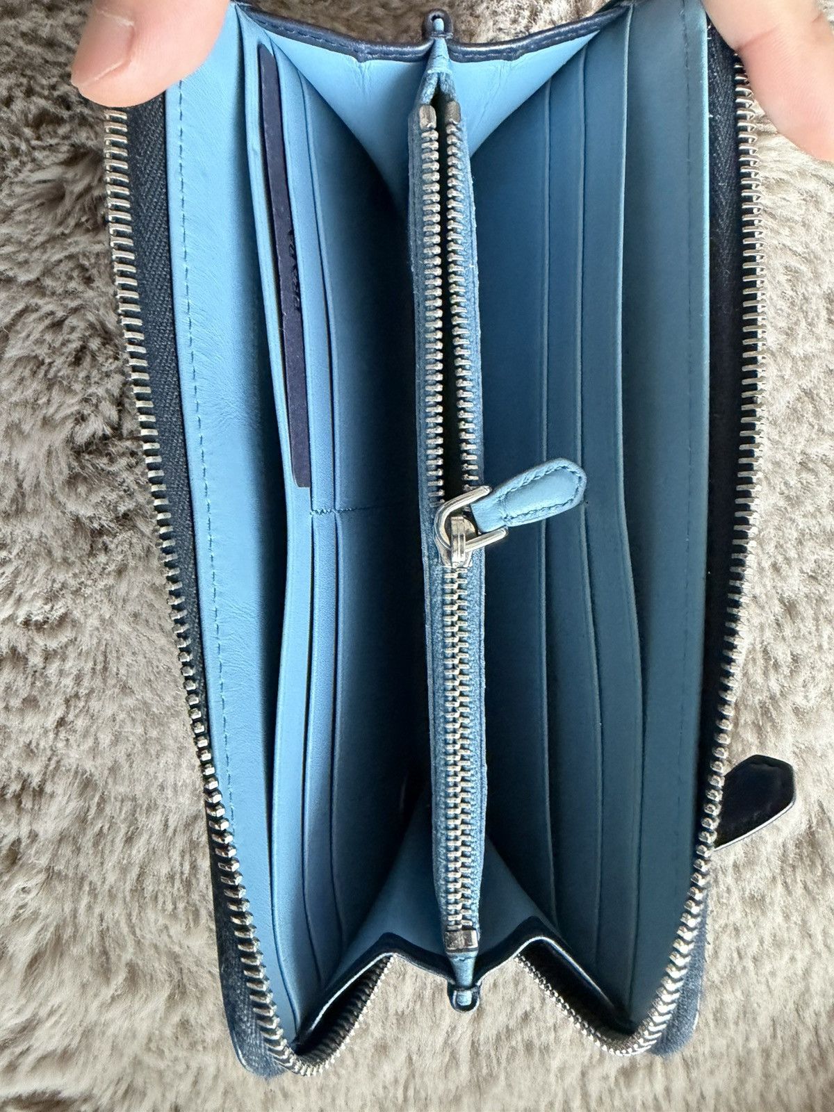 Prada Prada Saffiano leather long wallet navy blue Size ONE SIZE - 3 Thumbnail