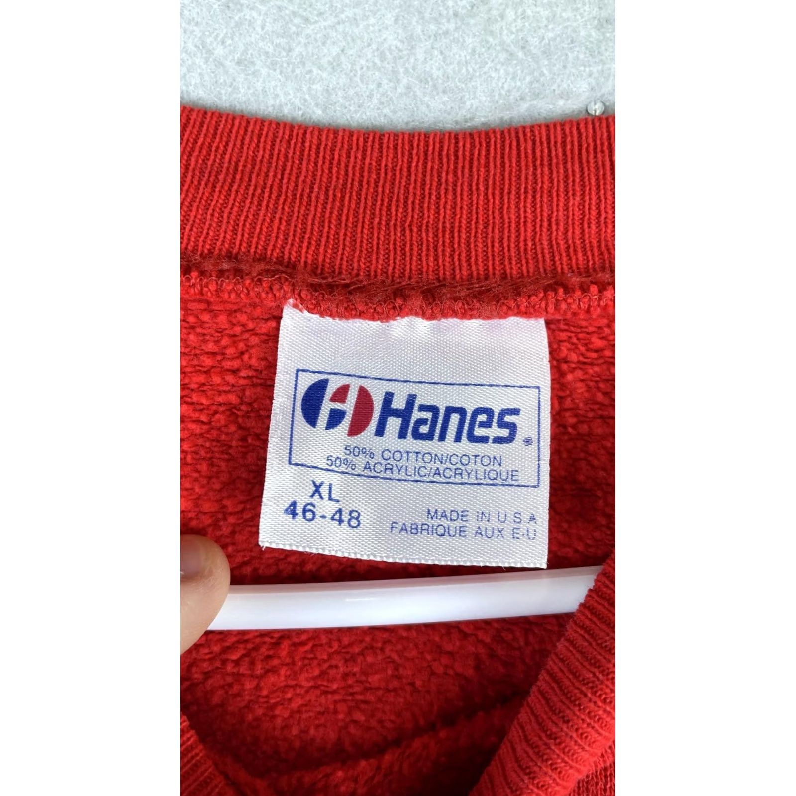 Hanes VINTAGE Hanes Sweatshirt Mens XL Red Crewneck Pullover Fleece Blank USA Made Pullover Sweatshirt Size US XL / EU 56 / 4 - 3 Thumbnail