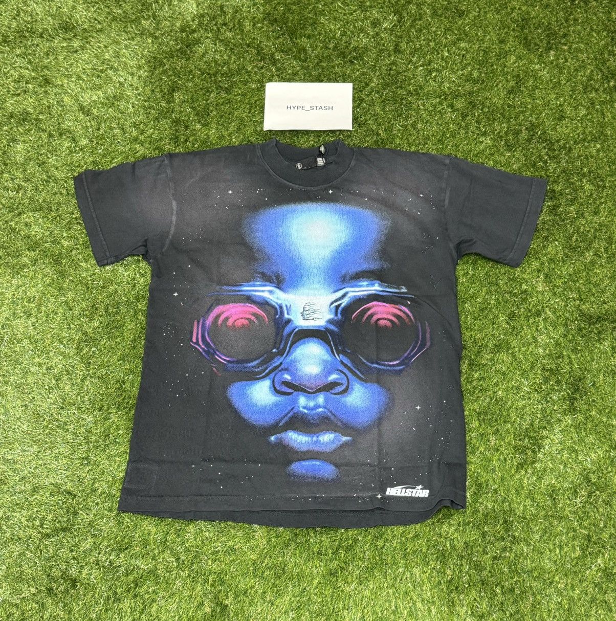 image of Hellstar Black Goggles Tee, Men's (Size XS)