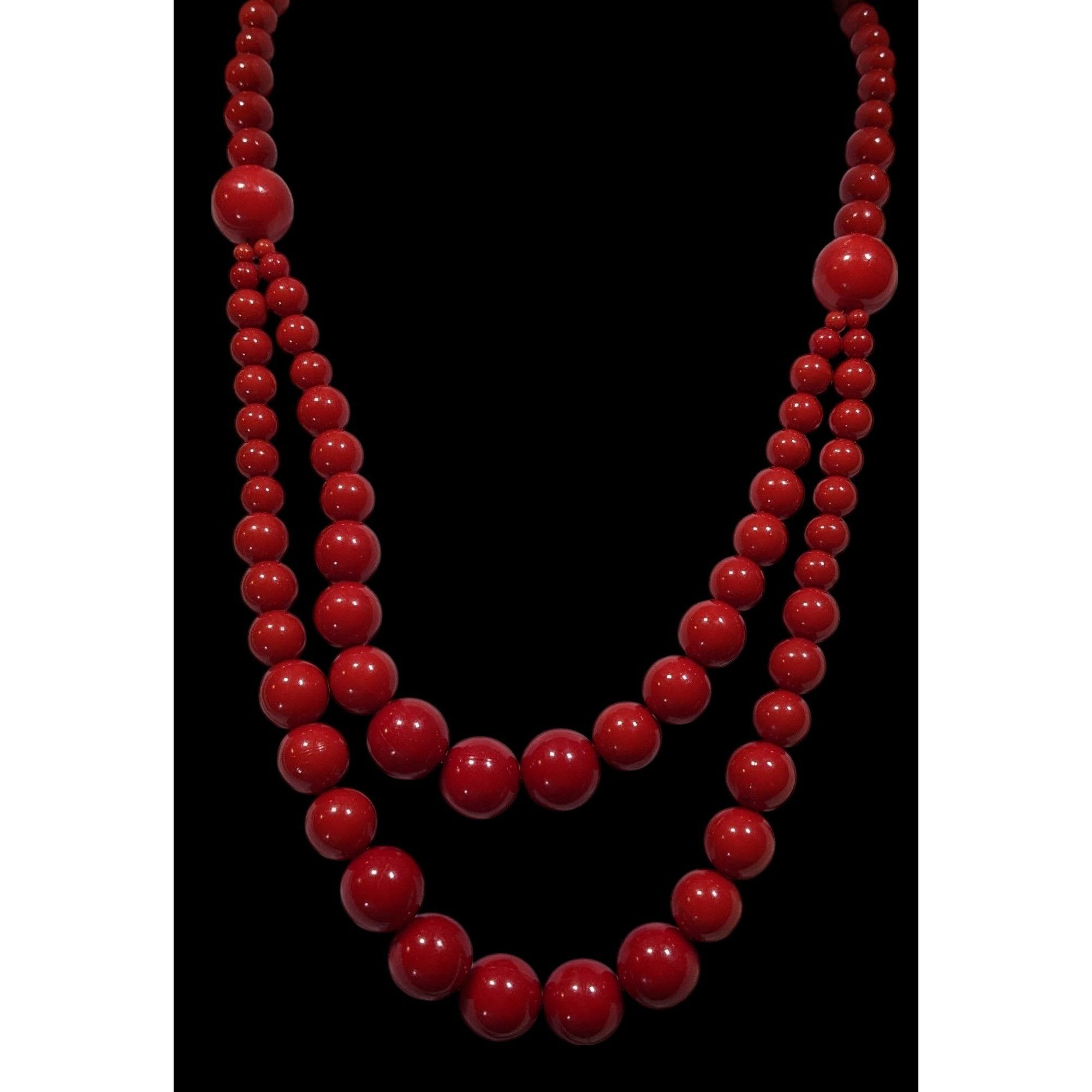 Other Elegant Red Multilayer Graduated Beaded Necklace Size ONE SIZE - 2 Thumbnail
