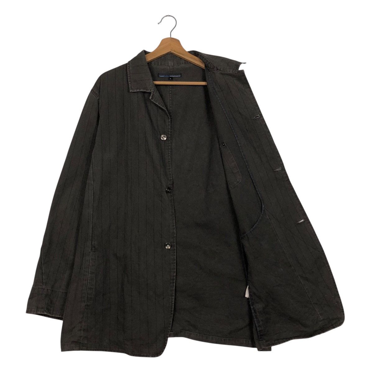 Japanese Brand Scyes Pinstripe Lightweight Mac Jacket Issey Miyake Hickory Size US L / EU 52-54 / 3 - 12 Thumbnail