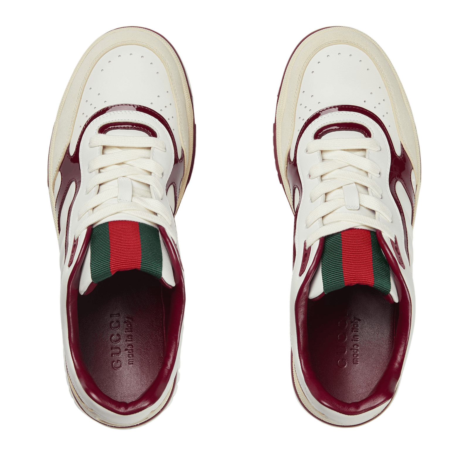 GUCCI Re-Web $1150 Men's White Lthr Snkrs New Auth.