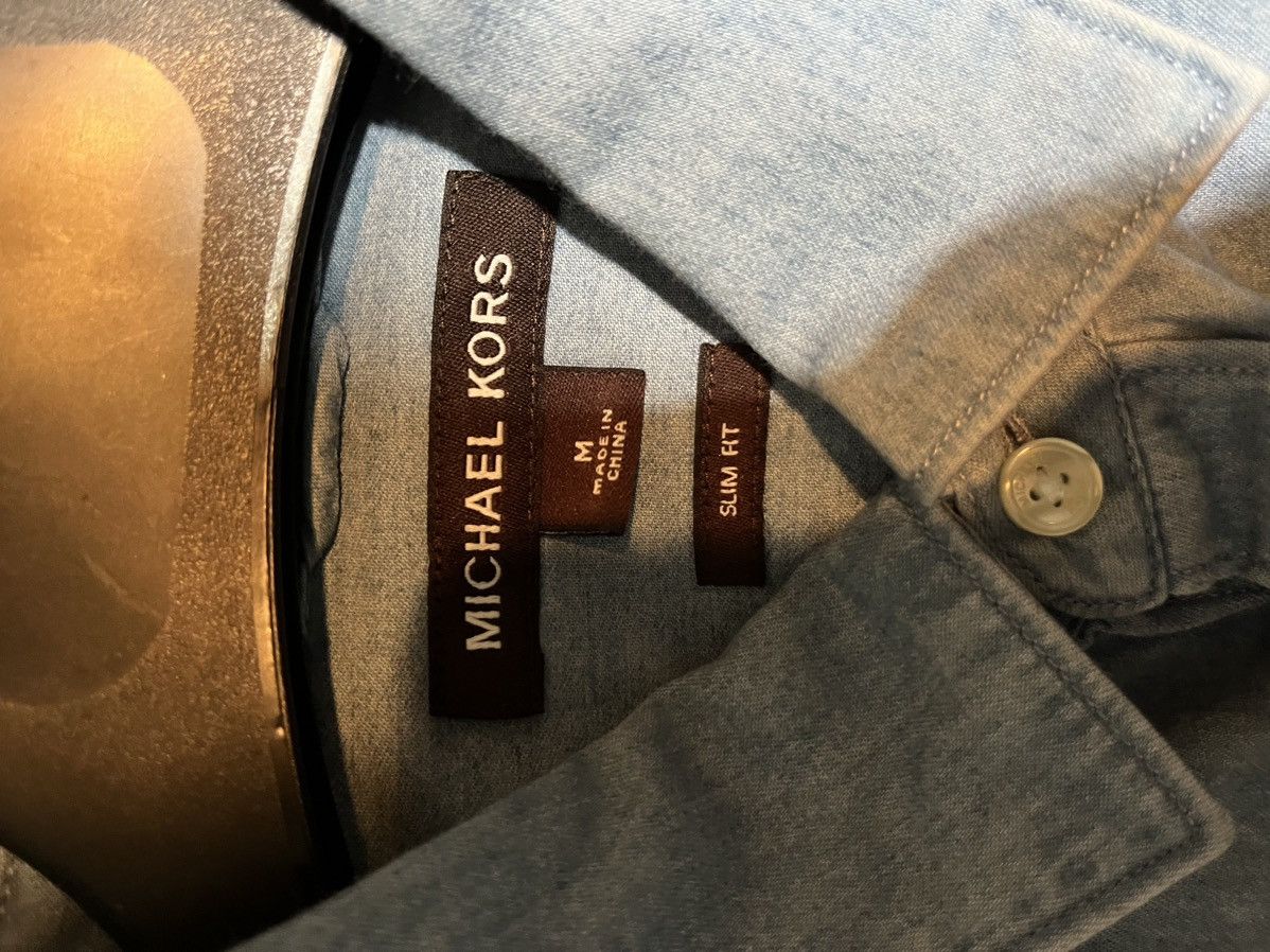 Michael Kors Micheal kors button front dress shirt indigo Size US M / EU 48-50 / 2 - 2 Thumbnail