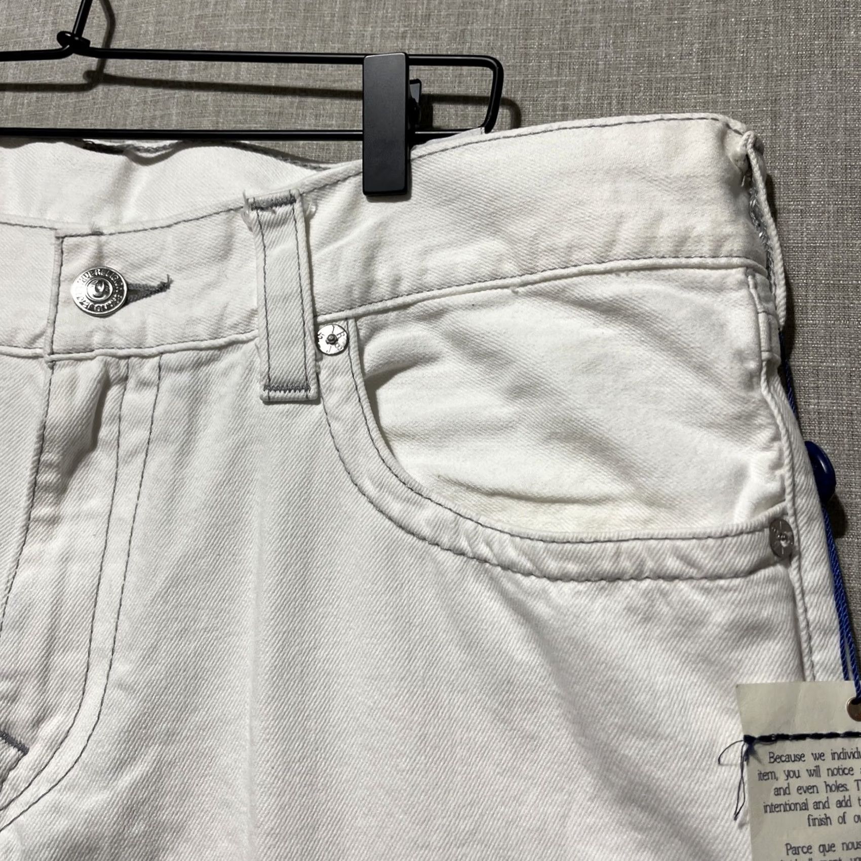 True Religion True Religion Jeans Women's Straight 40X31 White Gray Stitch Flap NEW 90s Logo USA Size 26" / US 2 / IT 38 - 5 Thumbnail