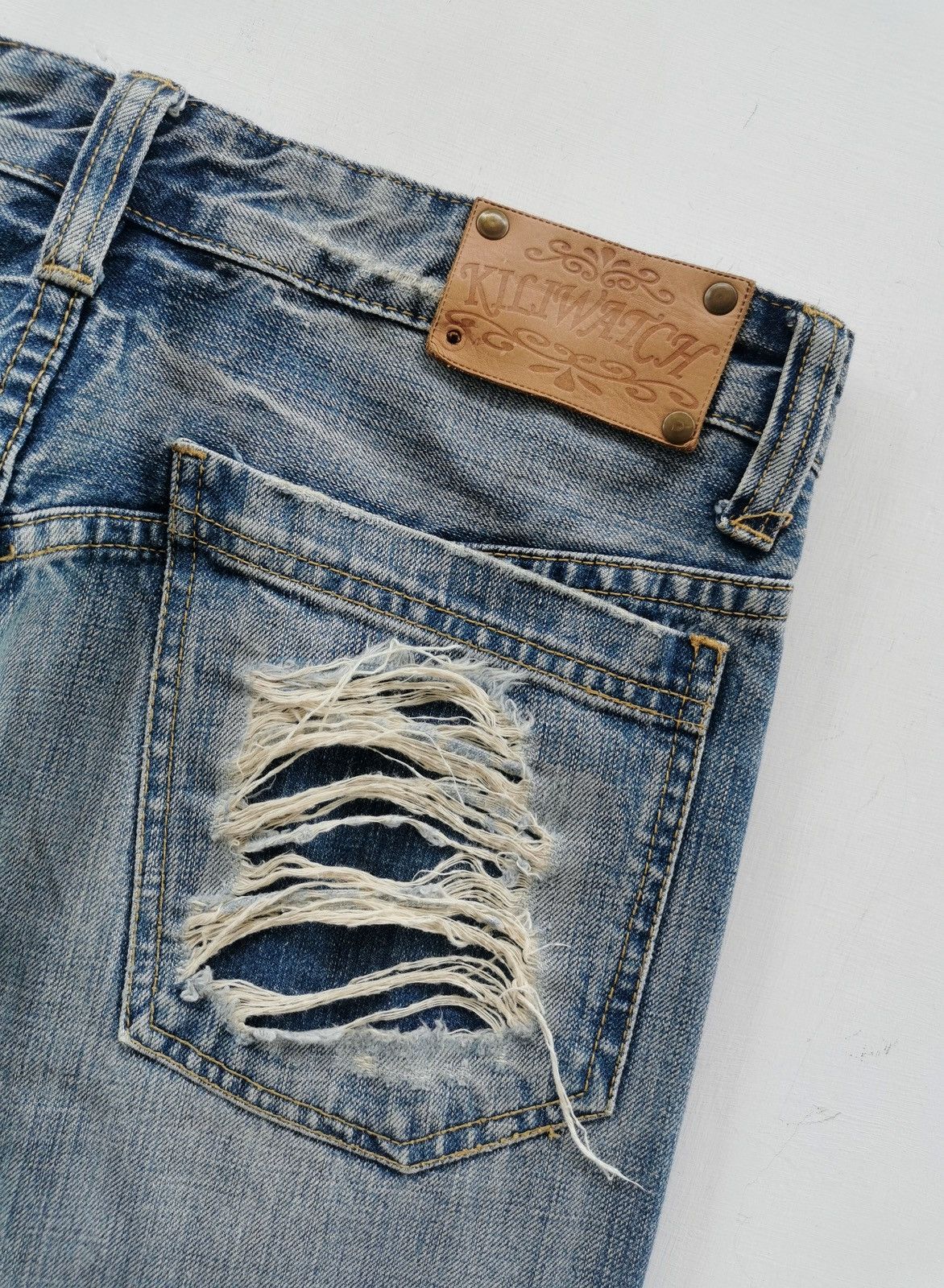 Japanese Brand Kiliwatch Japan Twist Leg Distressed Denim Jeans Size US 32 / EU 48 - 8 Thumbnail