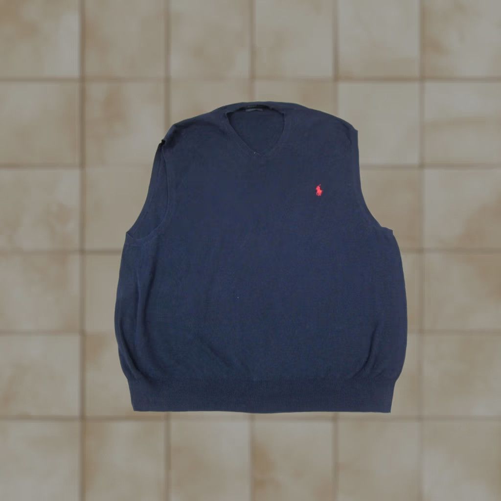Polo Ralph Lauren Vintage Polo Ralph Lauren Vest Mens 2XL Blue Knit V Neck Golf 90s Size US XXL / EU 58 / 5 - 1 Thumbnail