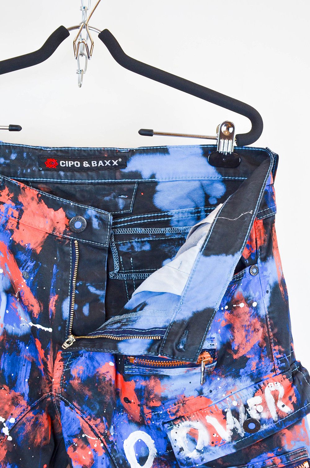 Japanese Brand Cipo & Baxx Paint Splash Cargo Shorts – Size W34 Size US 34 / EU 50 - 12 Thumbnail