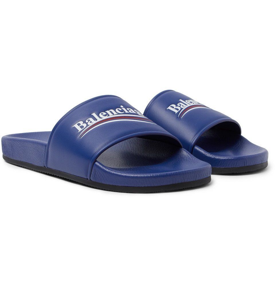 Balenciaga Leather Campaign Logo Slide Pool Sandal Flip Flop Flat 44 11 Size US 11 / EU 44 - 1 Thumbnail