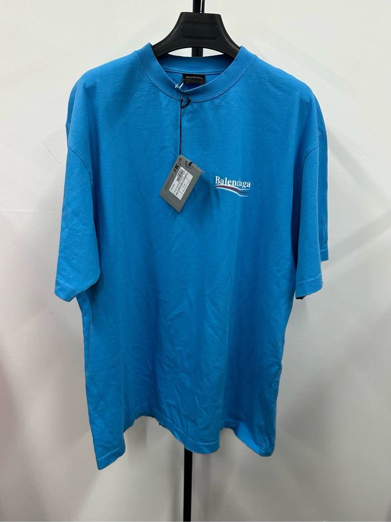 Other Balenciaga Sky Blue Cola logo printed short sleeves Size US S / EU 44-46 / 1 - 1 Thumbnail