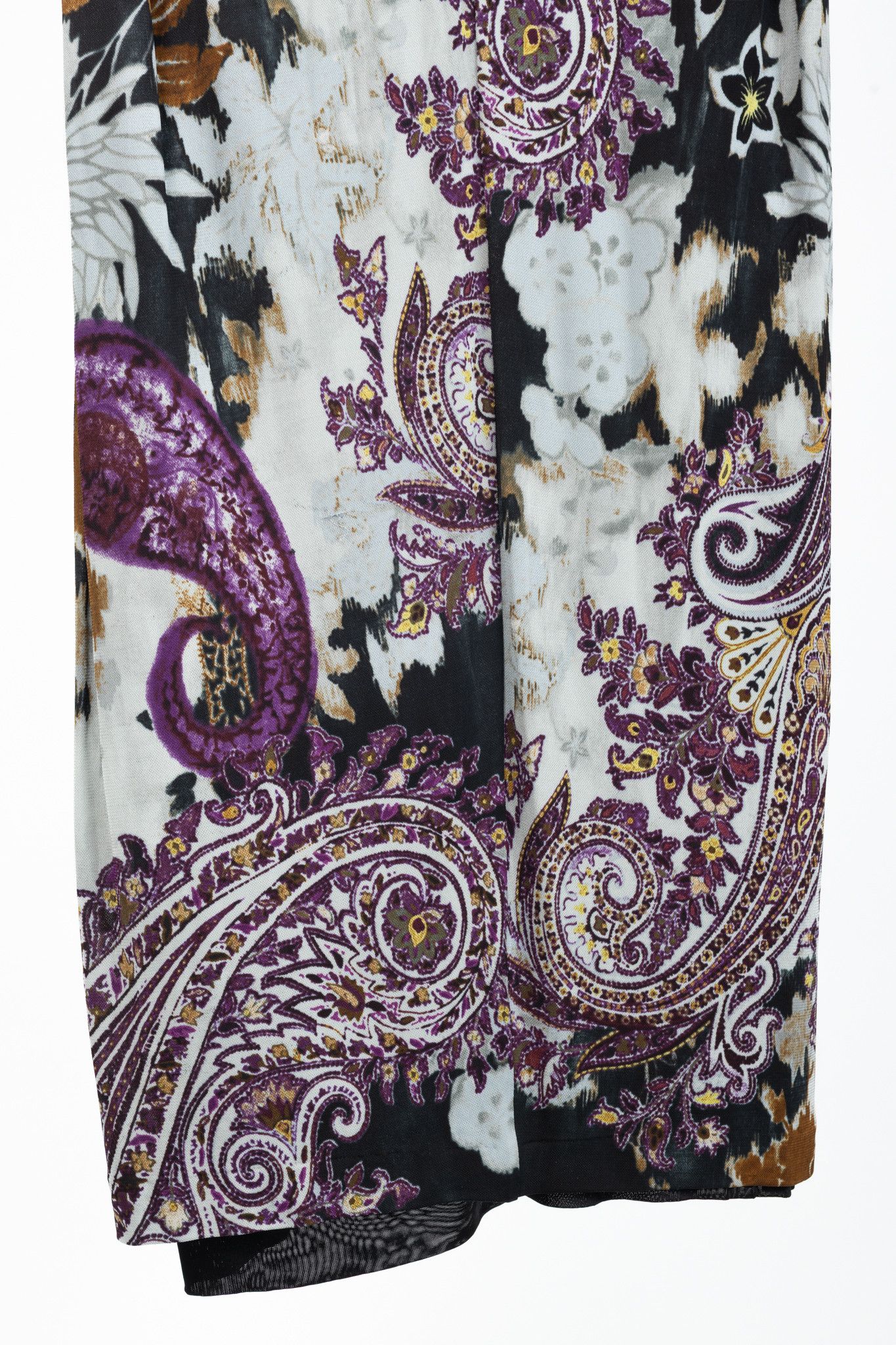 Etro Etro Grey & Purple Floral-Paisley Mesh 3/4-Sleeve Dress Size M / US 6-8 / IT 42-44 - 7 Thumbnail