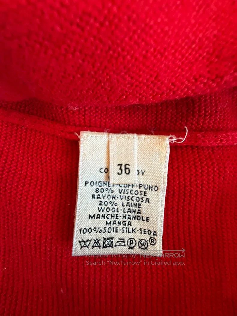 Hermes Hermes Red Patchwork Long Sleeve Knit Sweater Size XS / US 0-2 / IT 36-38 - 4 Thumbnail