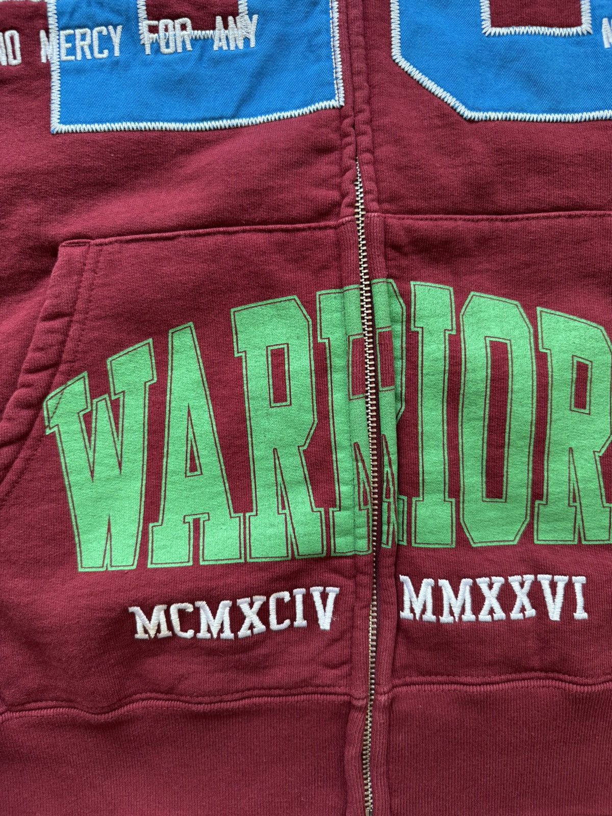 Supreme Warriors Appliqué Zip Up Hooded Sweatshirt Cardinal Red Size US L / EU 52-54 / 3 - 4 Thumbnail
