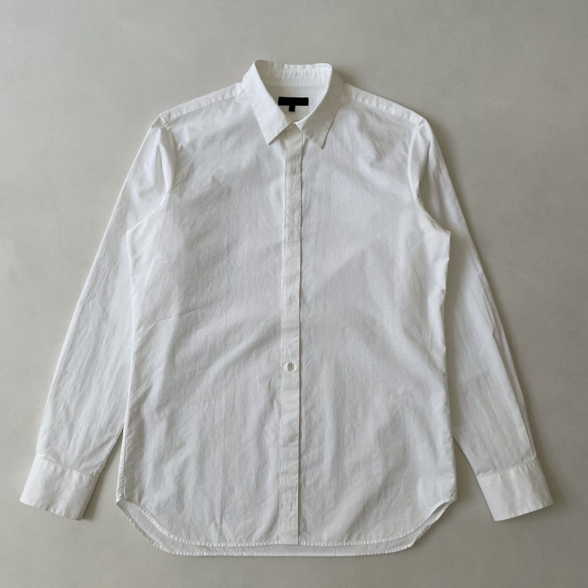 Ann Demeulemeester White Cotton Tonal Striped Shirt Size US M / EU 48-50 / 2 - 17 Thumbnail