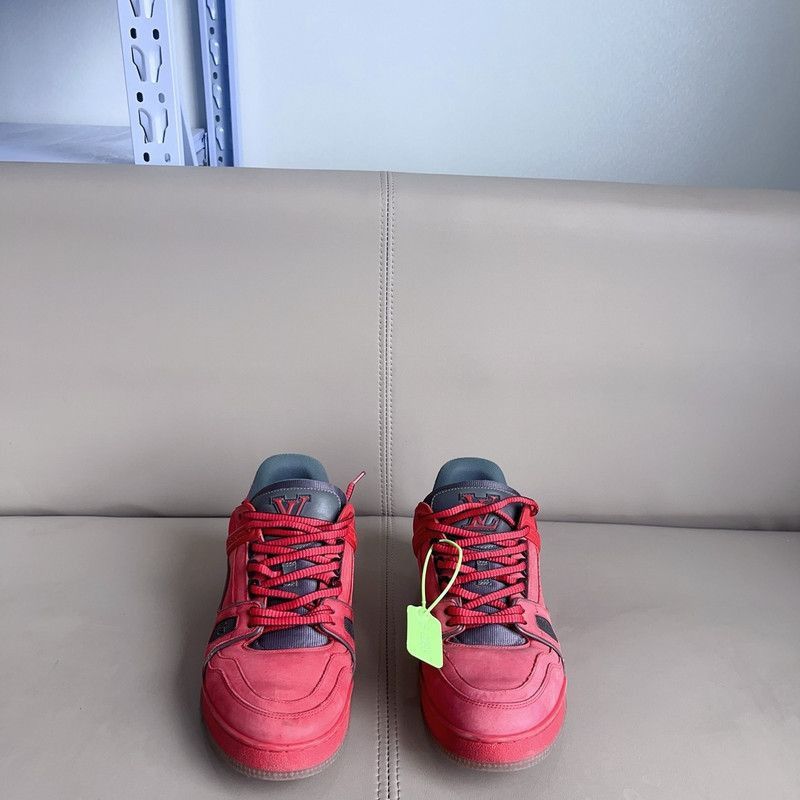 Louis Vuitton Louis Vuitton Red Trainer Sneakers for Men -2508 Size US 8 / EU 41 - 1 Thumbnail