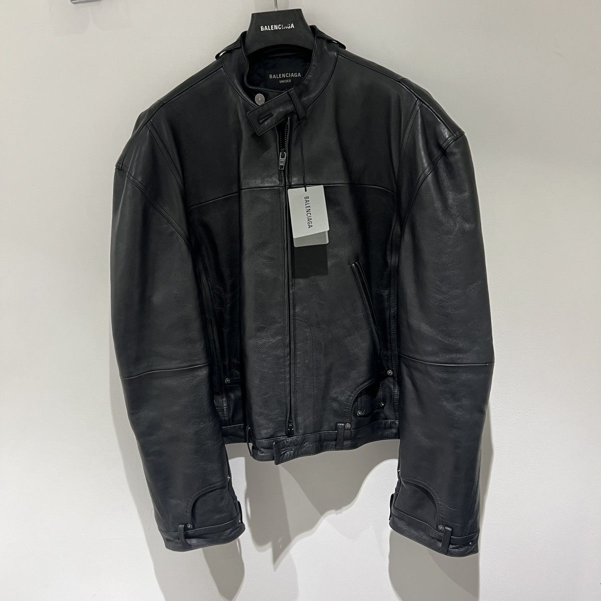 Balenciaga 3B Sports Icon Off Shoulder Tracksuit Jacket in Black 