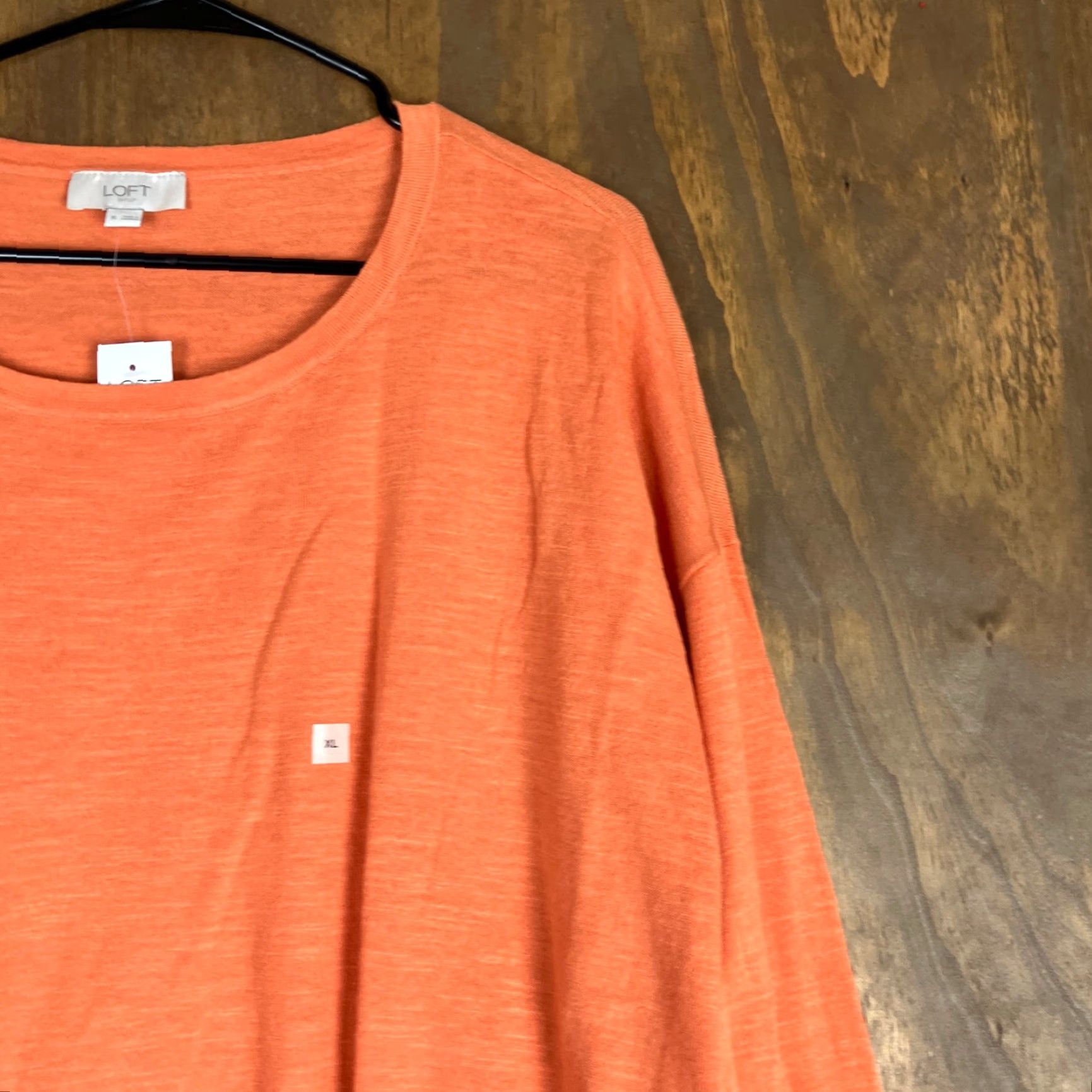 Loft LOFT Outlet Womens Sweater Orange Thin Crew Neck Long Sleeve Front Tie XL Pullover Knit Casual Workwear Mens? Size XL / US 12-14 / IT 48-50 - 5 Thumbnail