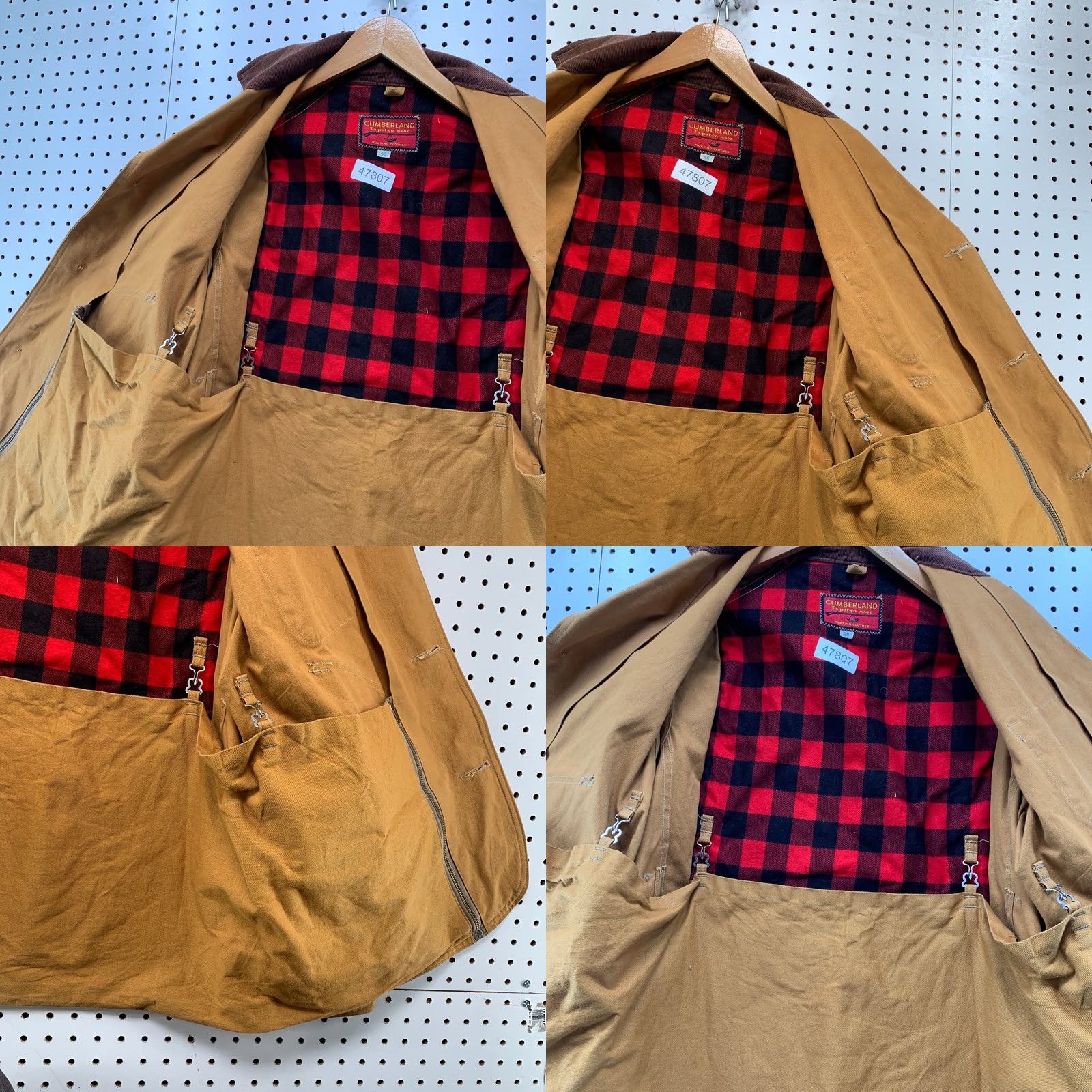Timberland Cumberland Jacket Mens 40 Brown Canvas Hunting Barn Chore Leather Trim Vintage Jacket Size US XXS / EU 40 - 11 Thumbnail