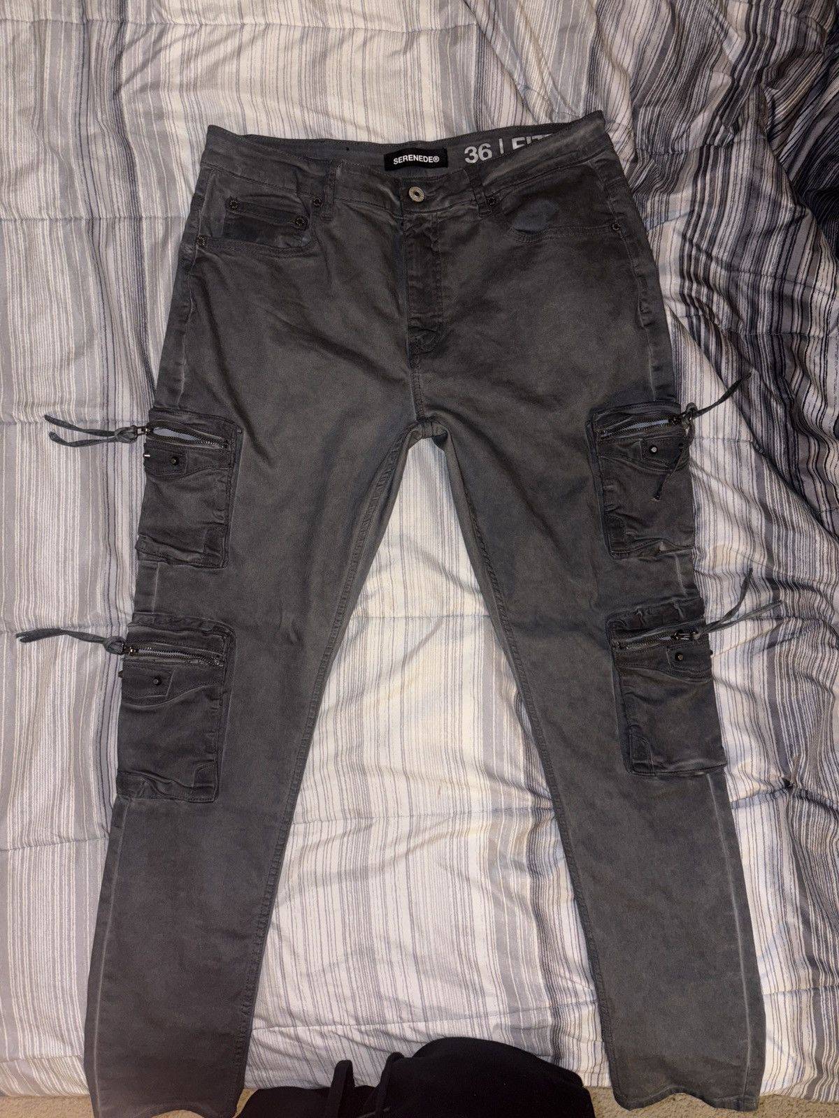 SERENEDE Grey Serenade Cargo Jeans Size US 36 / EU 52 - 2 Thumbnail