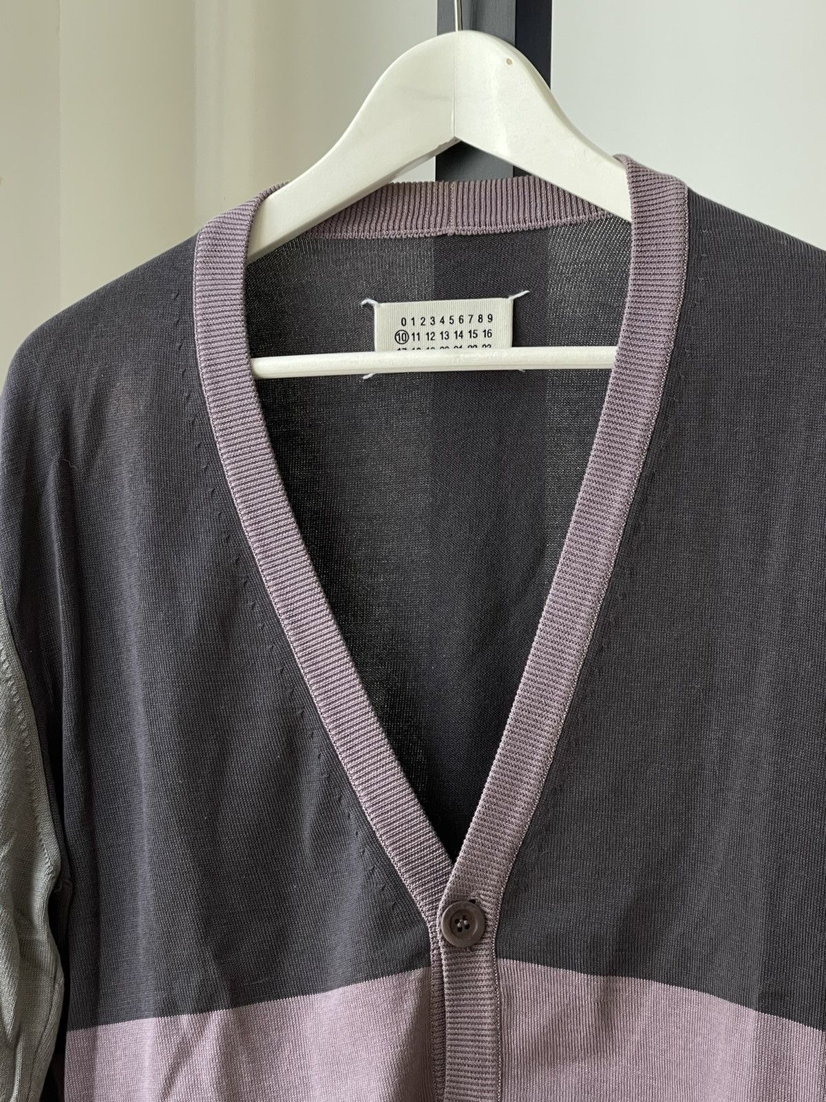 Maison Margiela Maison Margiela SS07 Grey/Purple Stripes Cardigan Size US M / EU 48-50 / 2 - 4 Thumbnail