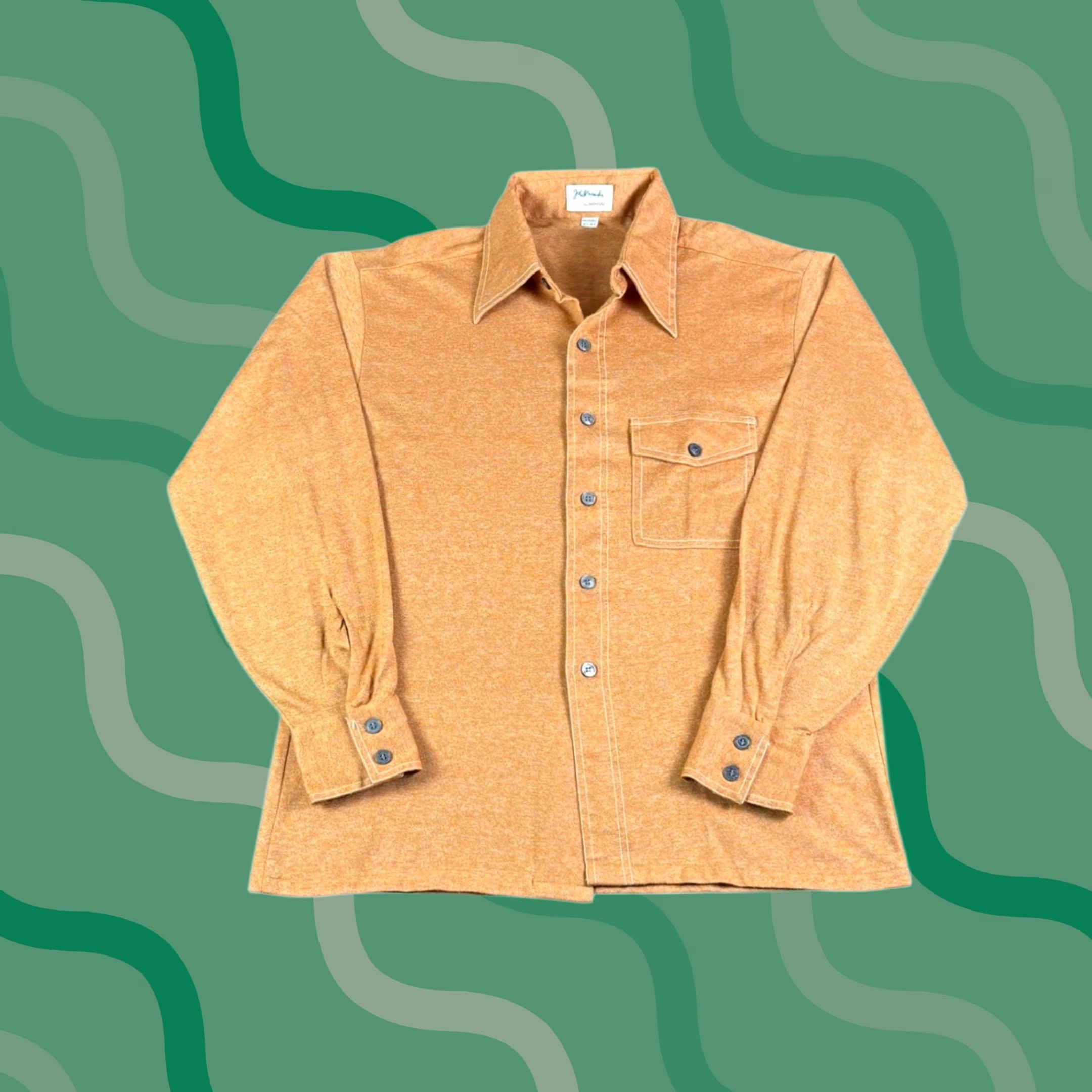 Vintage VINTAGE John Wanamaker by Donegal Mens Large Orange Knit Button Down Shirt Size US L / EU 52-54 / 3 - 1 Thumbnail
