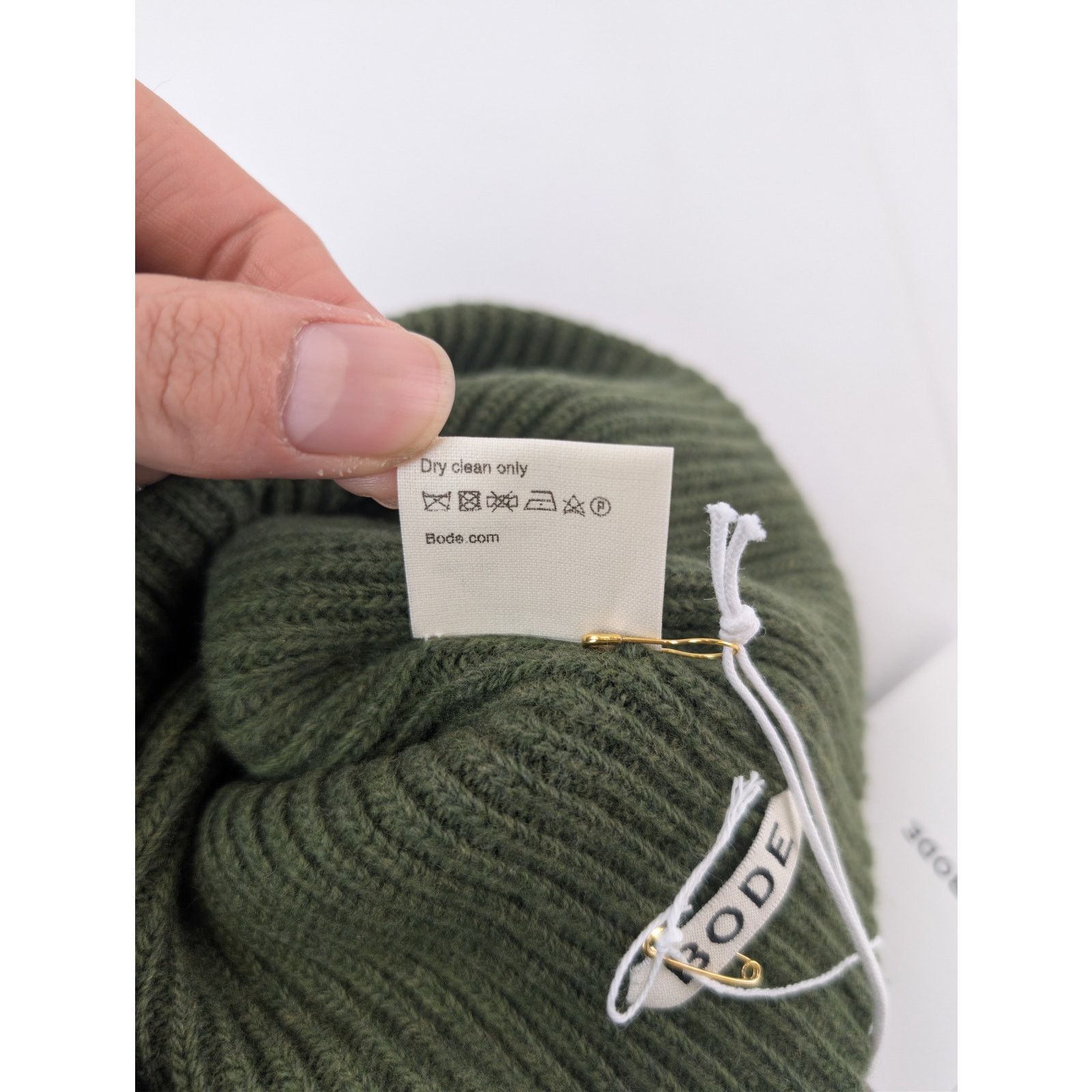 Bode o1rshd1 Size: OS / 100% Virgin Wool Beanie Cap / Hat Green Size ONE SIZE - 11 Thumbnail