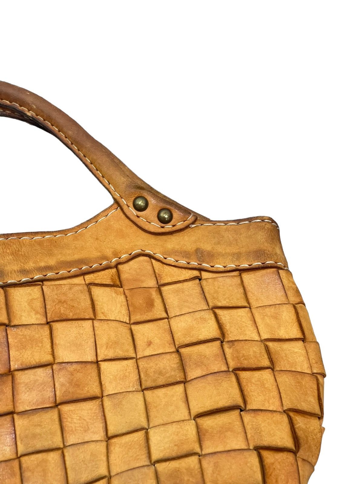 Japanese Brand Full Leather Vtg Robita Japan Intrecciato Weave Tote Bag 1🟩 Size ONE SIZE - 12 Thumbnail