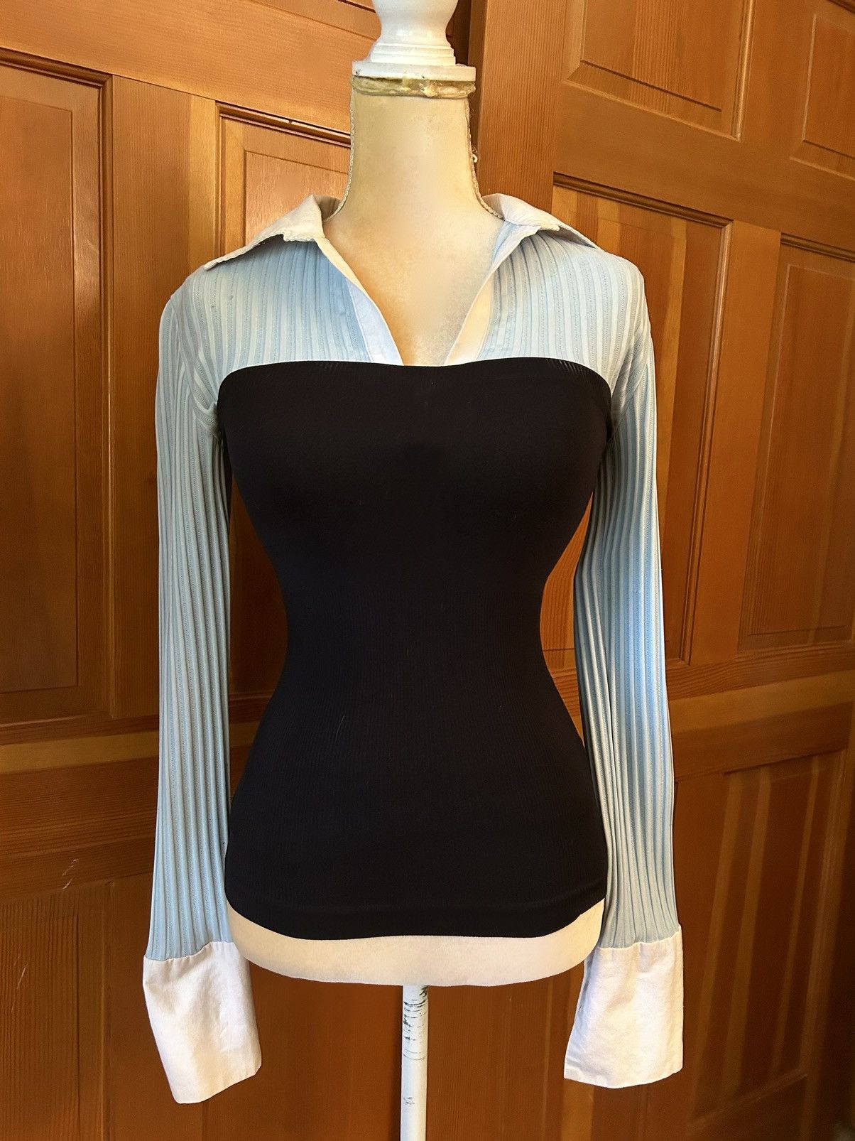 Designer × Other × Vintage Y2K 1990’s Vintage Blue Cuffed and Collar Shirt. Size M / US 6-8 / IT 42-44 - 16 Thumbnail
