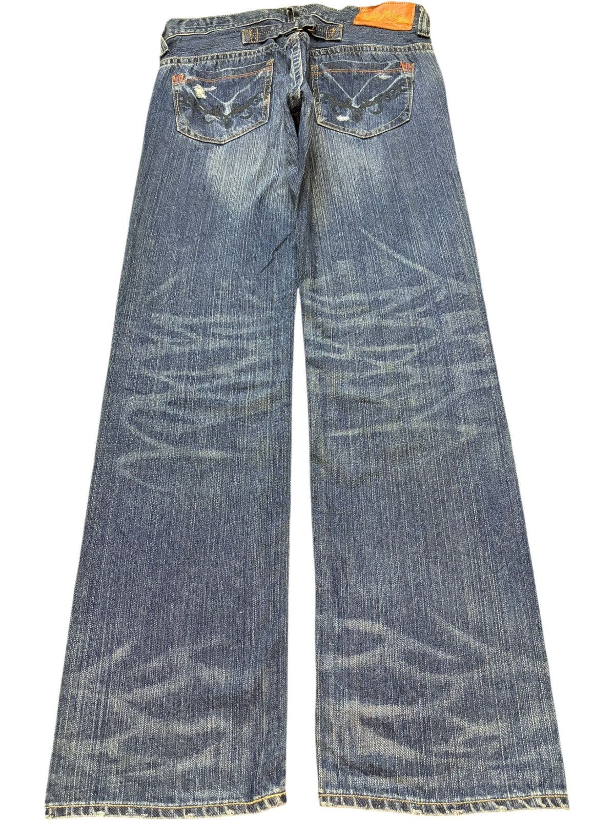 Diesel Vintage Japanese Brand Buckle Back Distress Loose Jeans Size 30" / US 8 / IT 44 - 2 Thumbnail
