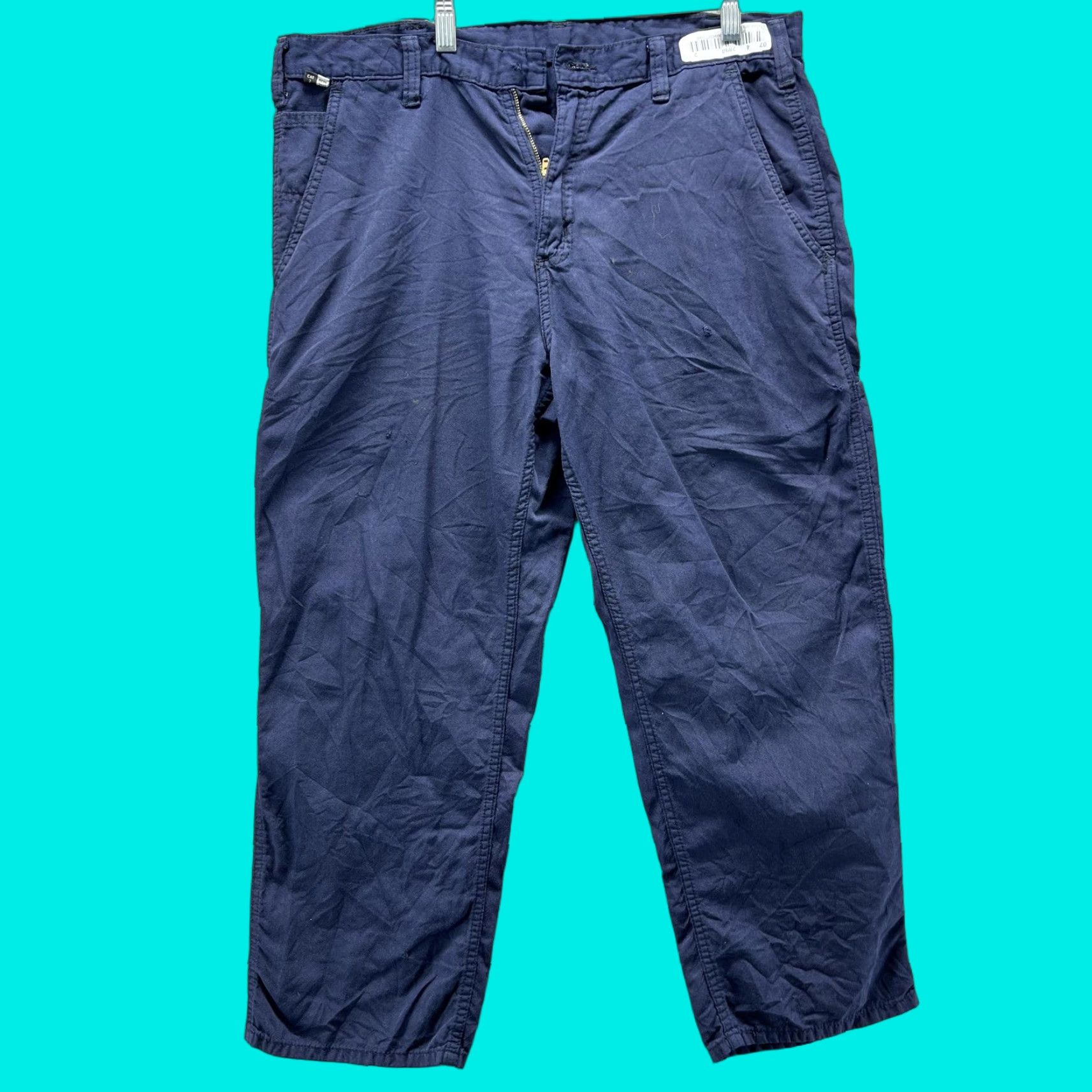 Carhartt VINTAGE Carhartt FR Carpenter Pants Mens 34x28 Blue Canvas Flame-Resistant Workwear Pockets 34x28 Mens Regular Size US 34 / EU 50 - 1 Thumbnail