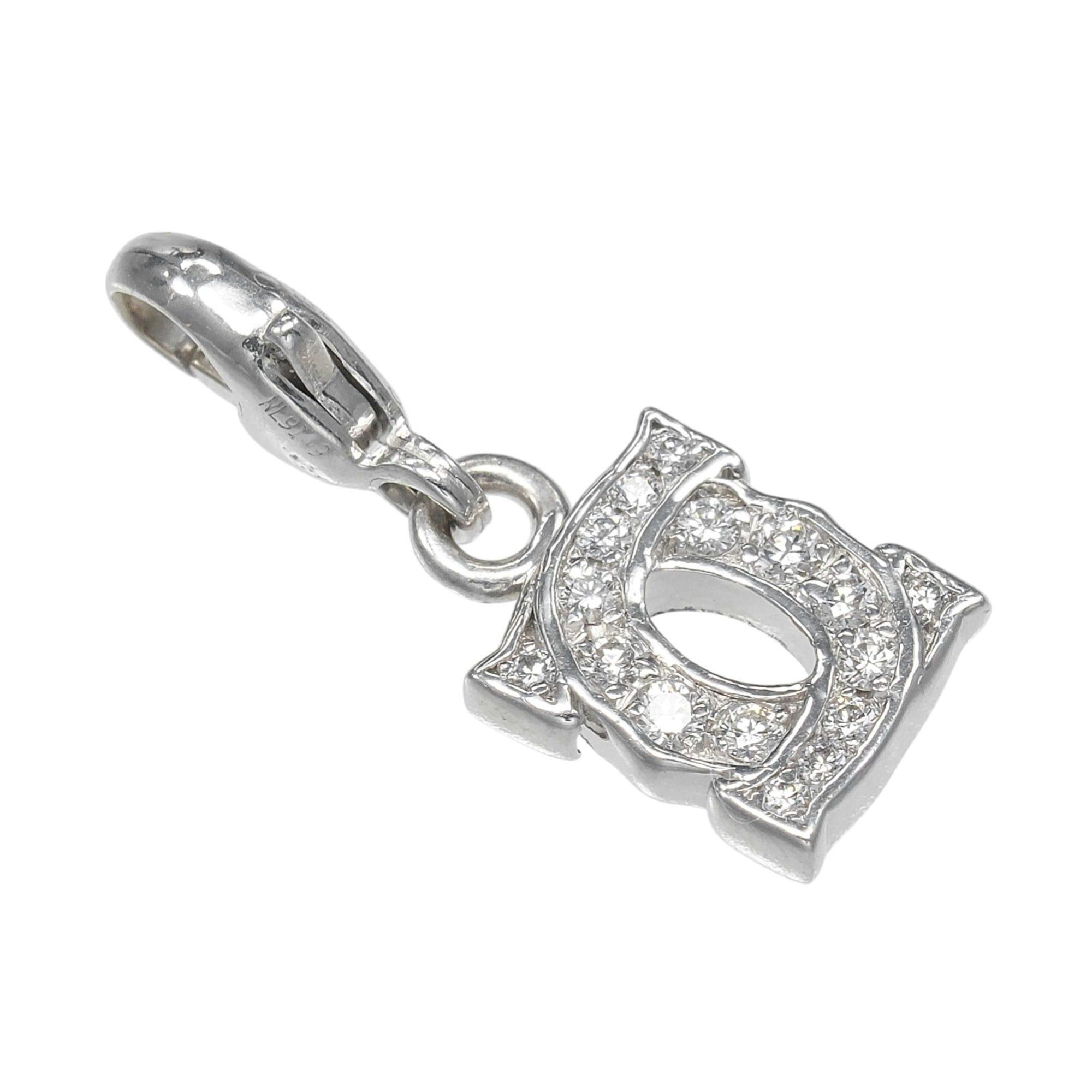 Cartier Cartier 2C Baby Charm Pendant Top in 18K White Gold with Diamonds, Approx. 1.6g Size ONE SIZE - 1 Thumbnail