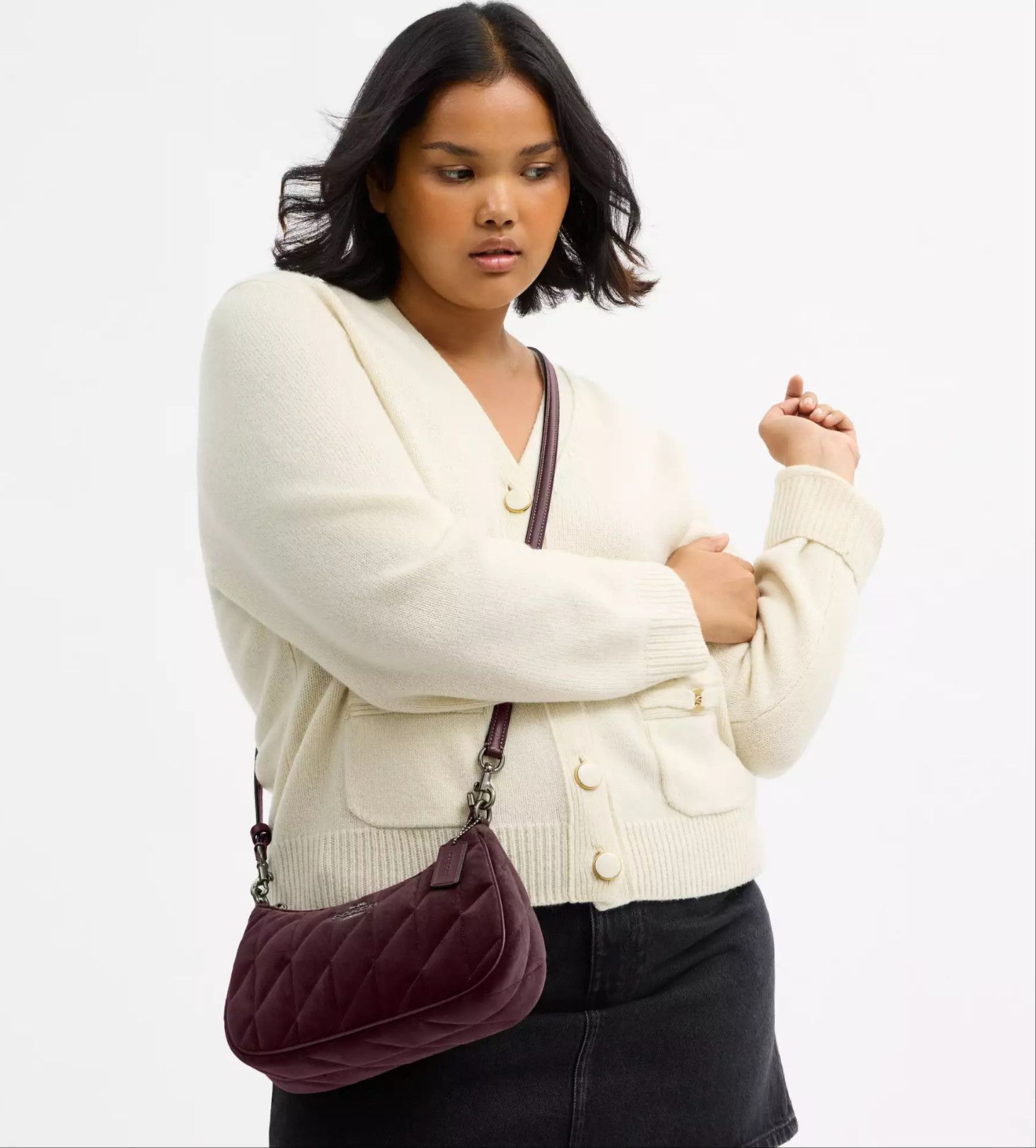 Coach Teri Shoulder Bag In Organic Cotton With Quilting CCW70 Size ONE SIZE - 11 Thumbnail
