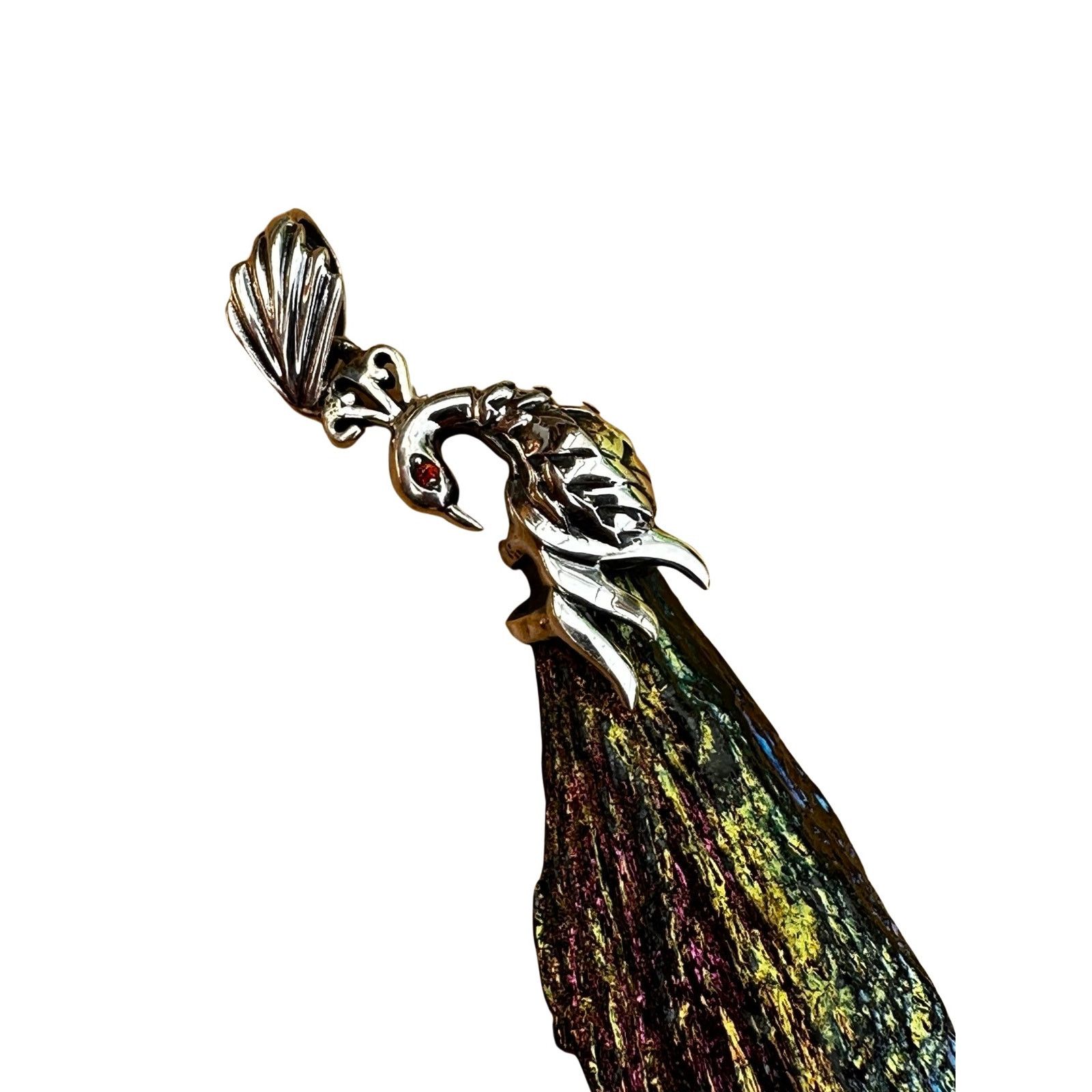 Vintage Sterling Silver Peacock Ore Pendant Size ONE SIZE - 3 Thumbnail