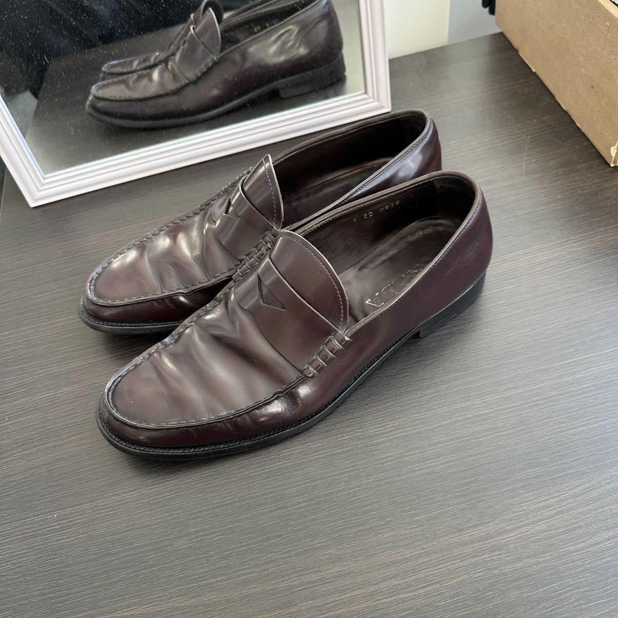 Prada Prada Penny Loafers Leather Shoes Burgundy 1 2D 0915 Size US 6.5 / EU 39-40 - 14 Thumbnail