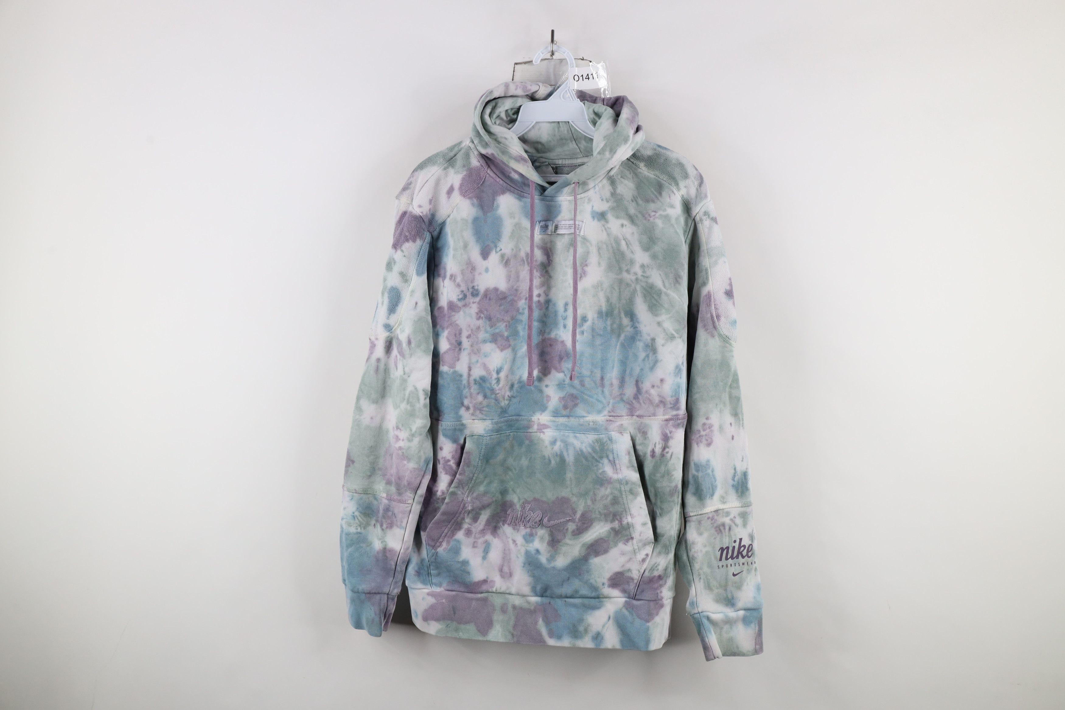 Nike × Vintage Nike Sportswear Club Terry Acid Wash Hoodie Sweatshirt Size US S / EU 44-46 / 1 - 1 Thumbnail