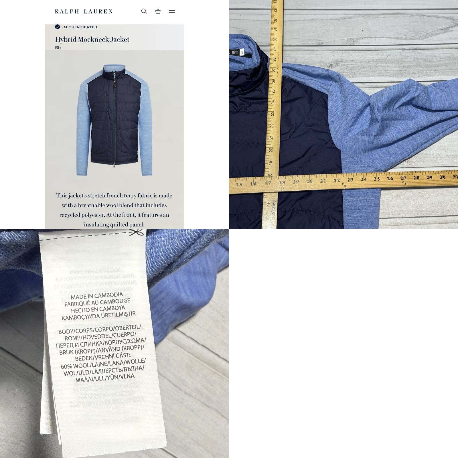 RLX Ralph Lauren RLX Ralph Lauren Jacket Mens 2XL Blue Hybrid Mockneck Zip Pockets Stand-Up Collar Wool Blend Essential Jacket Size US XXL / EU 58 / 5 - 8 Thumbnail