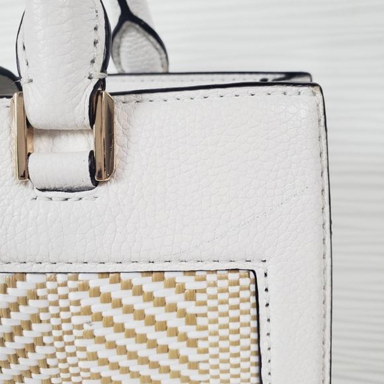 Michael Kors Michael Kors Kinsley Accordion Leather & Straw Satchel Size ONE SIZE - 9 Thumbnail