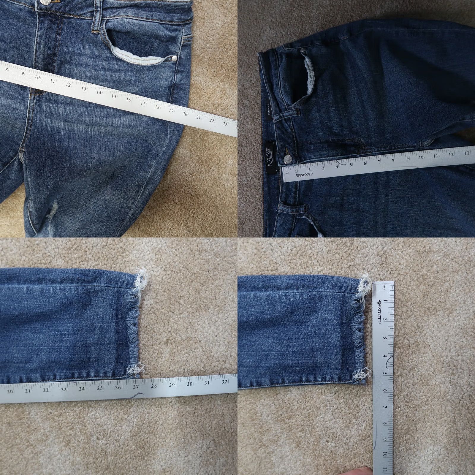 Vintage Judy Blue High Rise Skinny Jeans Women's 15/32 Stretch Denim Blue 5-Pocket Style Classic Slim 27 Inseam Jeans XS-XL? Size 36" / US 14 / IT 50 - 8 Thumbnail