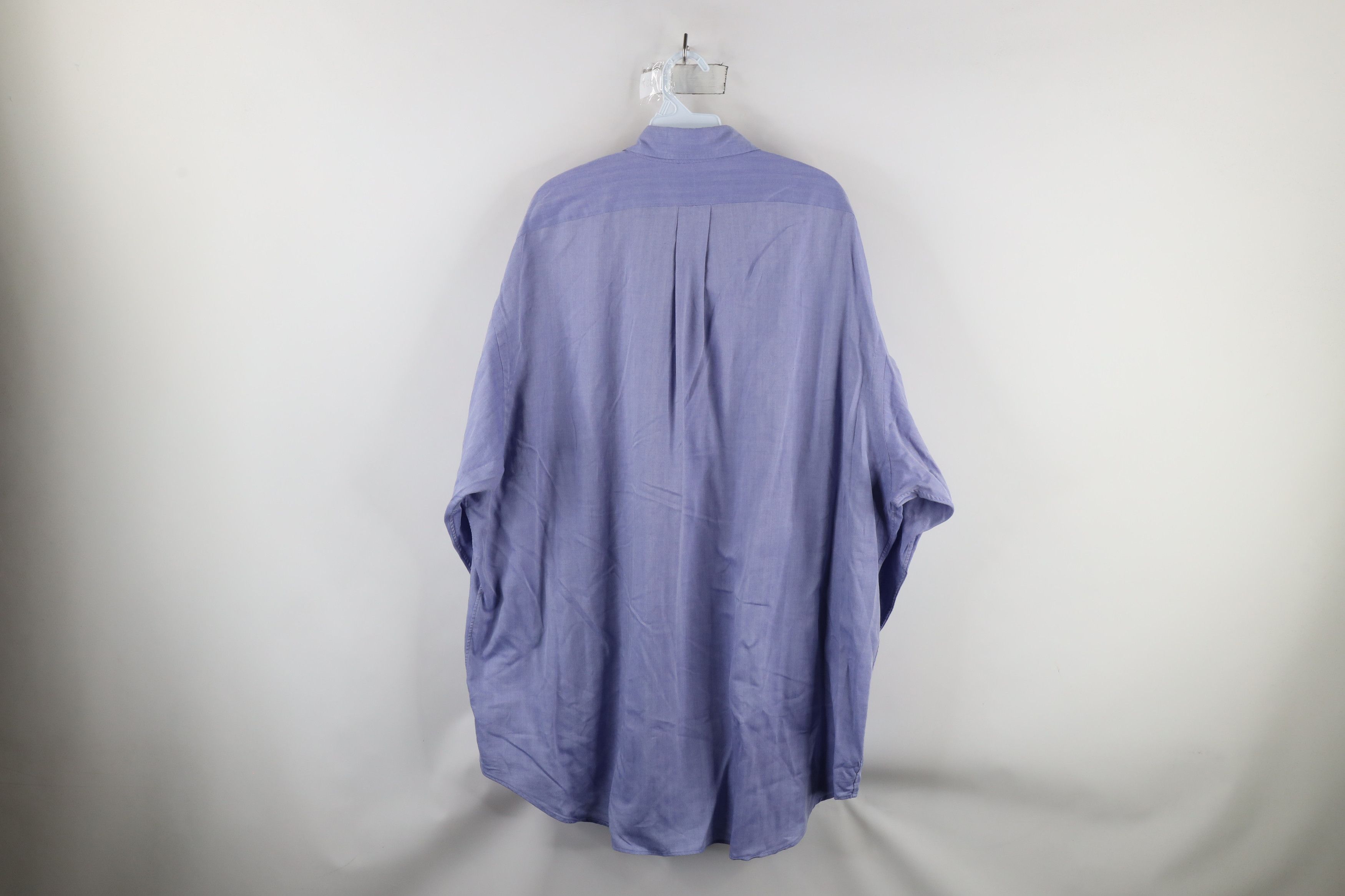 Ralph Lauren × Vintage Vintage 90s Ralph Lauren Collared Button Down Shirt Blue Size 44 - 6 Thumbnail