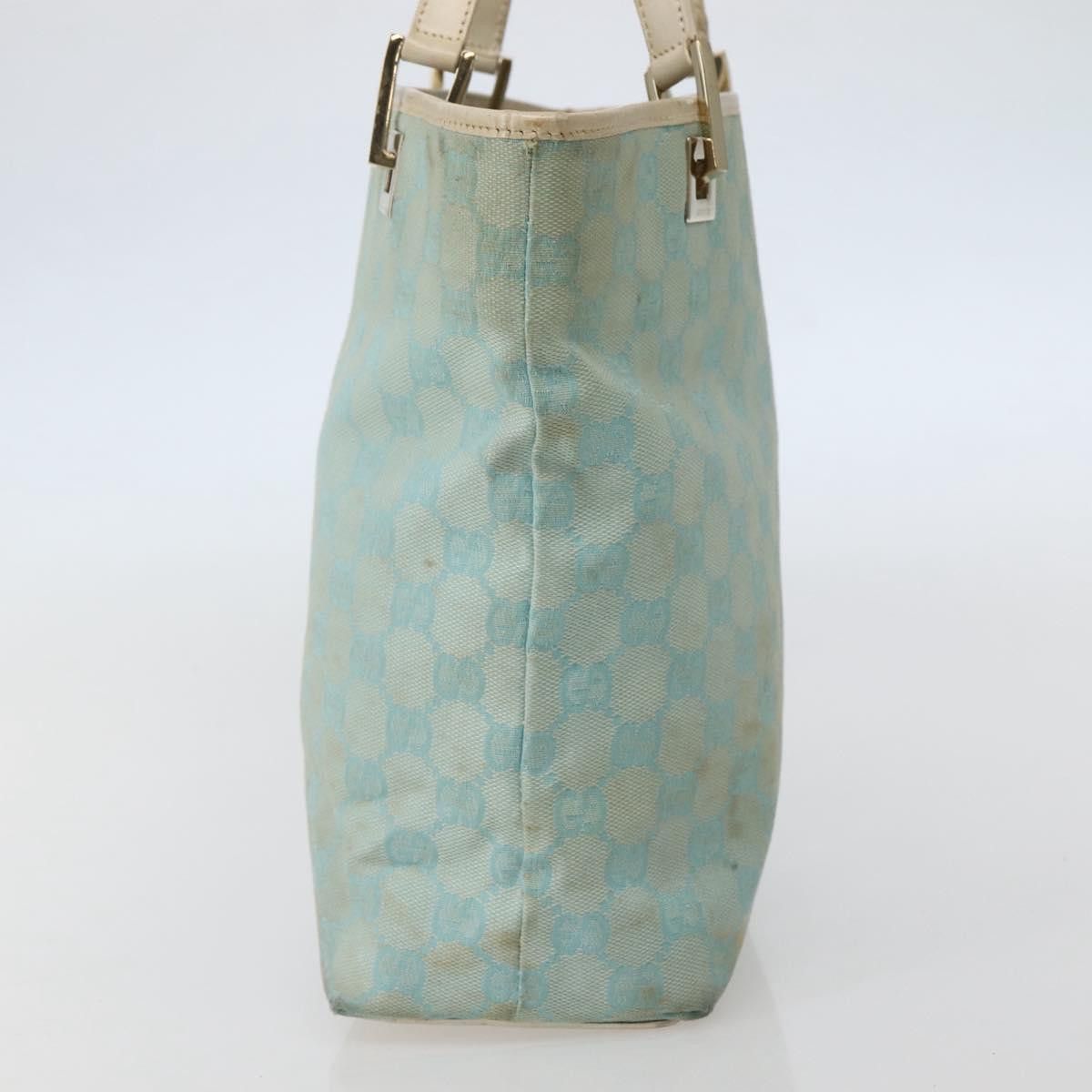 Gucci GUCCI GG Canvas Tote Bag Light Blue Gold 002 002 Size ONE SIZE - 5 Thumbnail