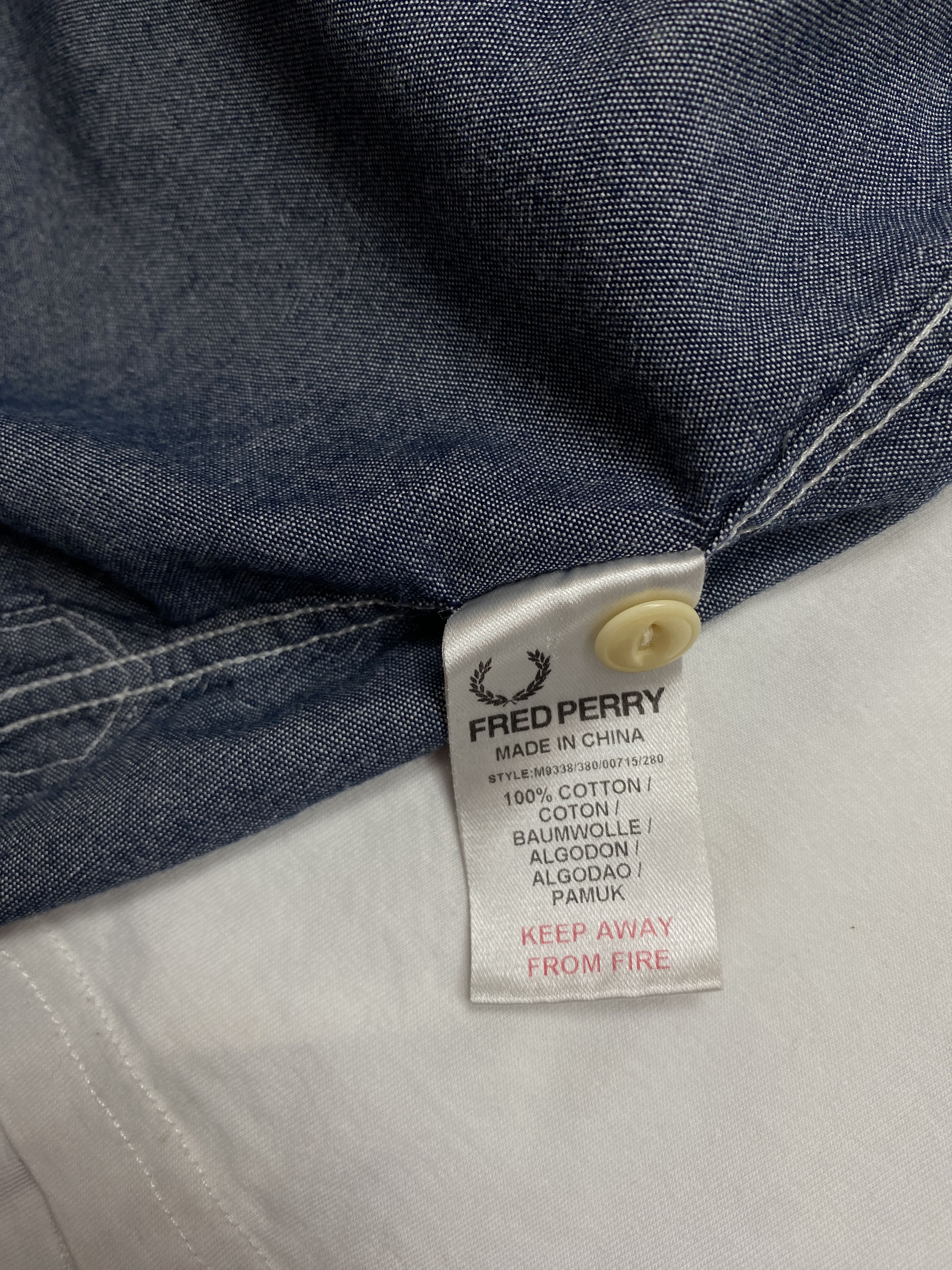 Fred Perry × Vintage Fred Perry Mens Long Sleeve Shirt Size US L / EU 52-54 / 3 - 5 Thumbnail