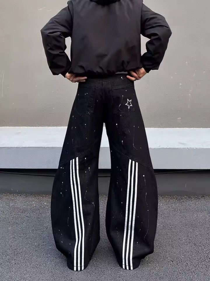 Jean Cyber Y2K Streetwear Striped Baggy Denim Pant Size US 30 / EU 46 - 1 Thumbnail