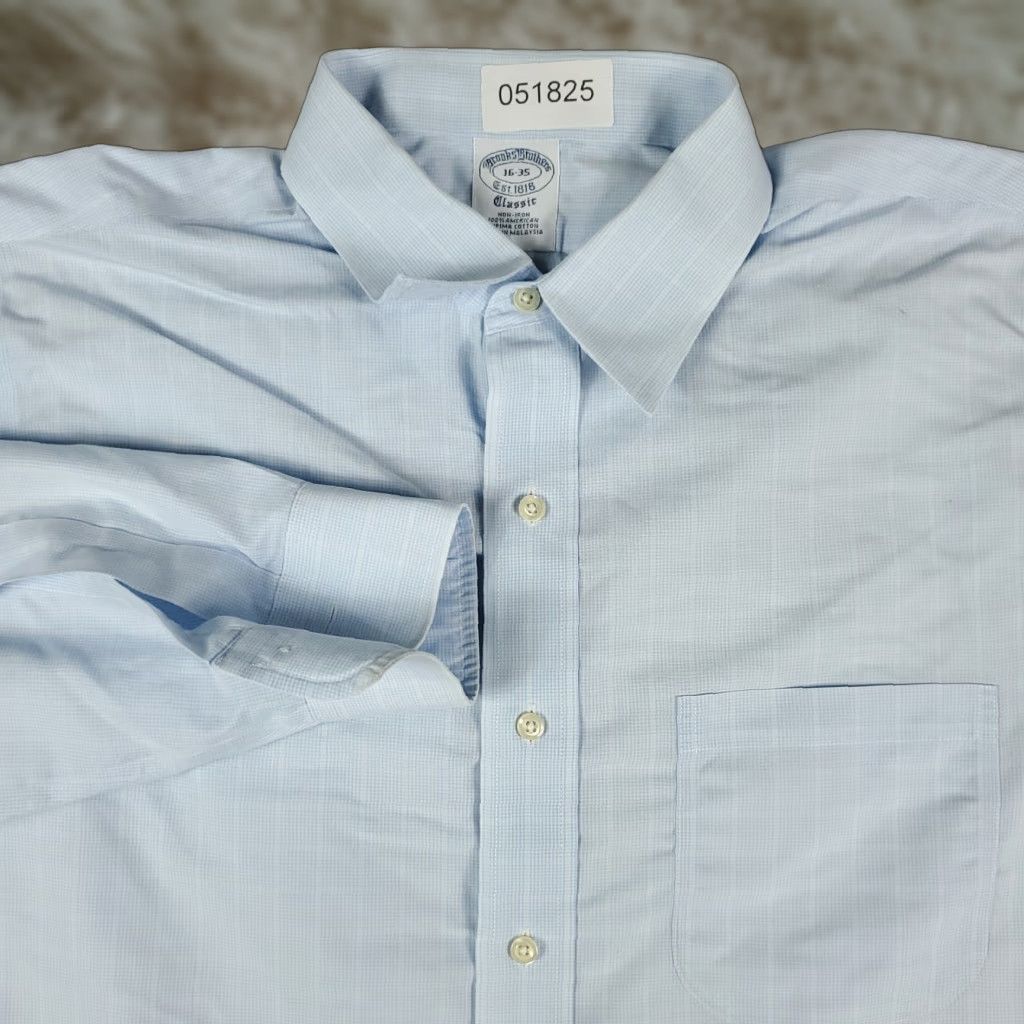 Brooks Brothers Brooks Brothers Shirt Mens 16 Blue Plaid Dress Button Up Long Sleeve Classic Casual Workwear Regular Fit Mens Size 42R - 1 Thumbnail