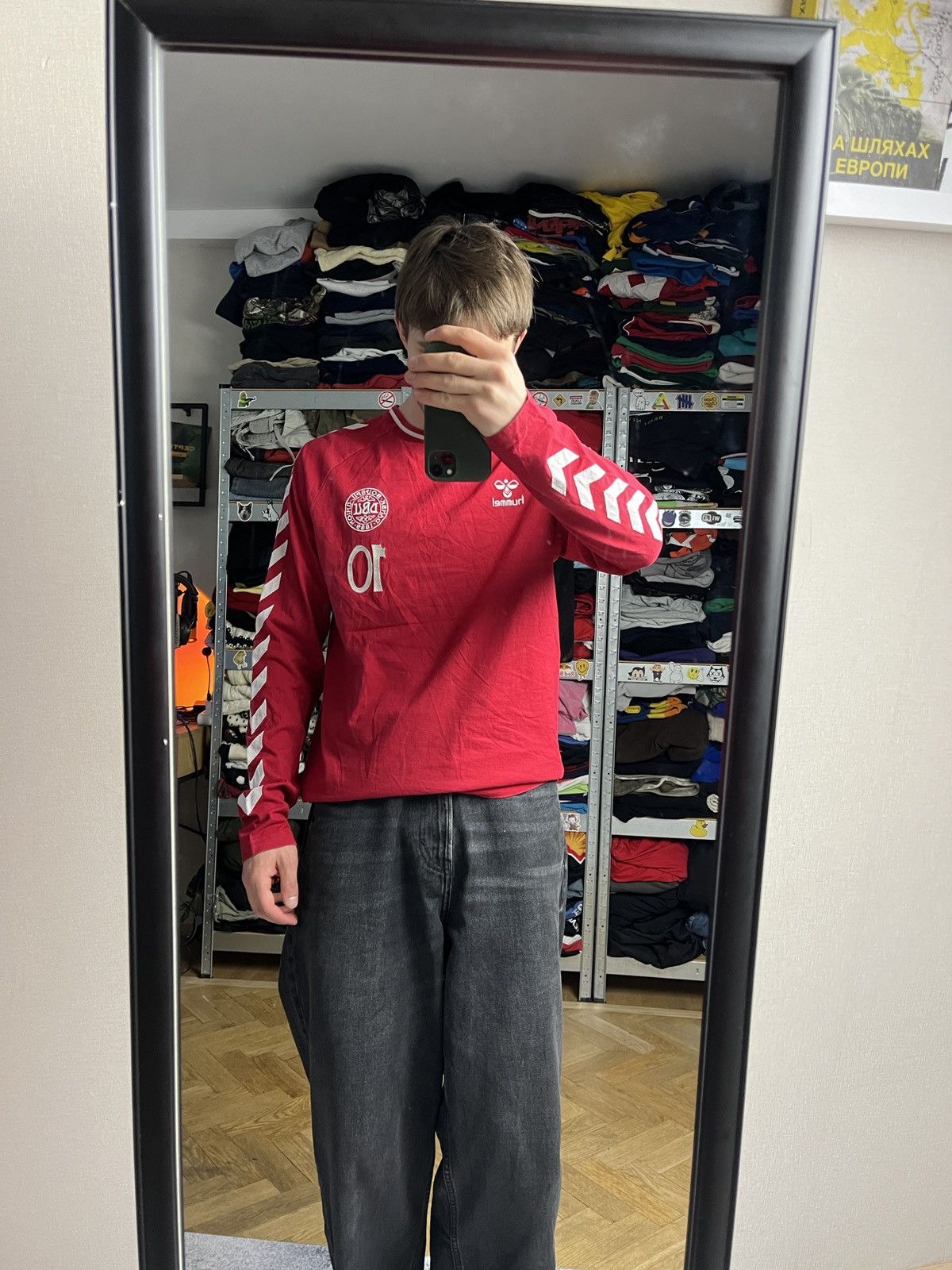 Adidas Denmark Hummel #10 Eriksen Training Longsleeve Jersey Shirt Size US M / EU 48-50 / 2 - 2 Thumbnail