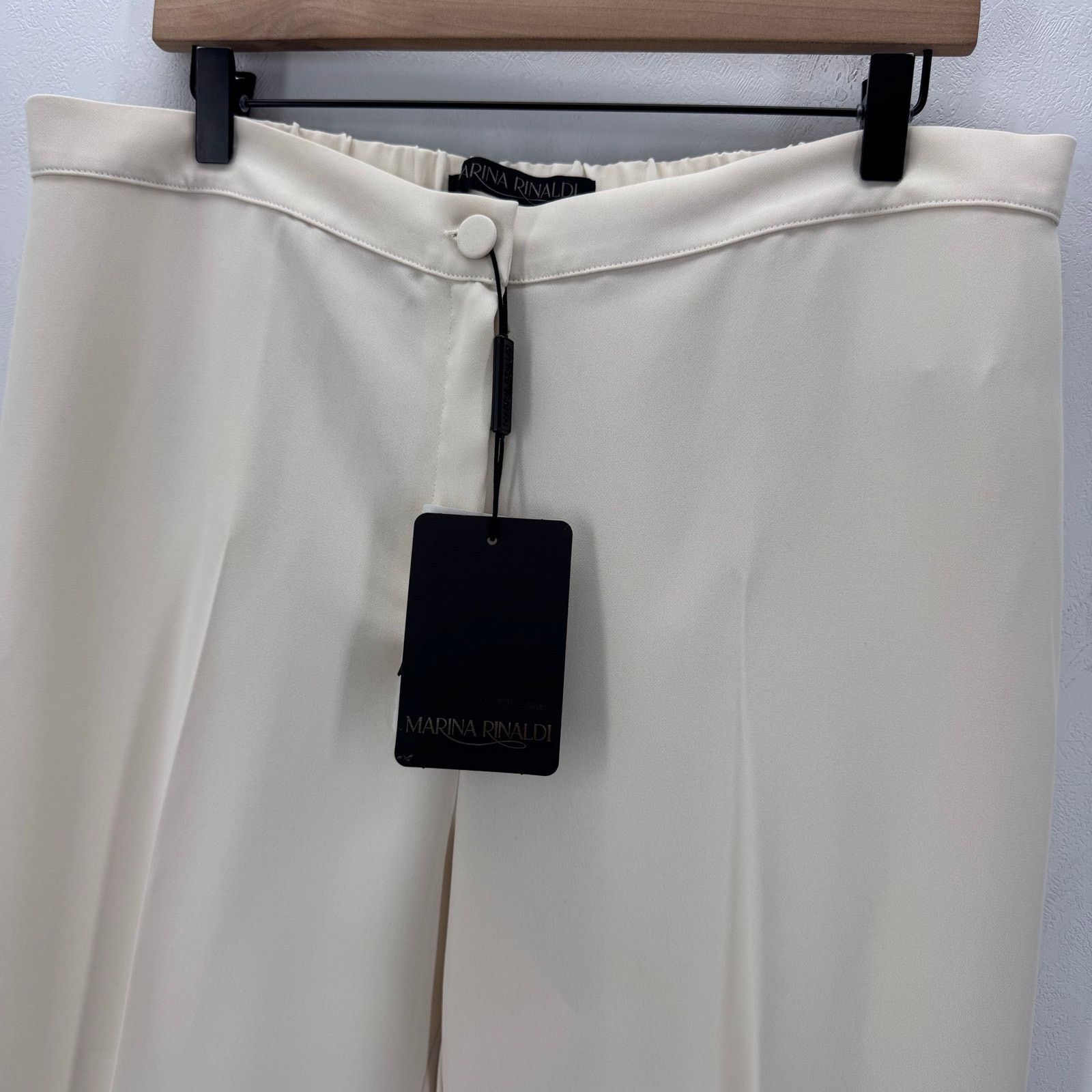 Marina Rinaldi Marina Rinaldi High Waist Slim Pant White/Ivory size 16 Size 38" / US 16 / IT 52 - 3 Thumbnail