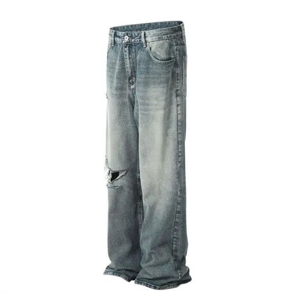 Japanese Brand Sawako x Yuko Loose casual washed distressed knee jeans Size US 32 / EU 48 - 2 Thumbnail