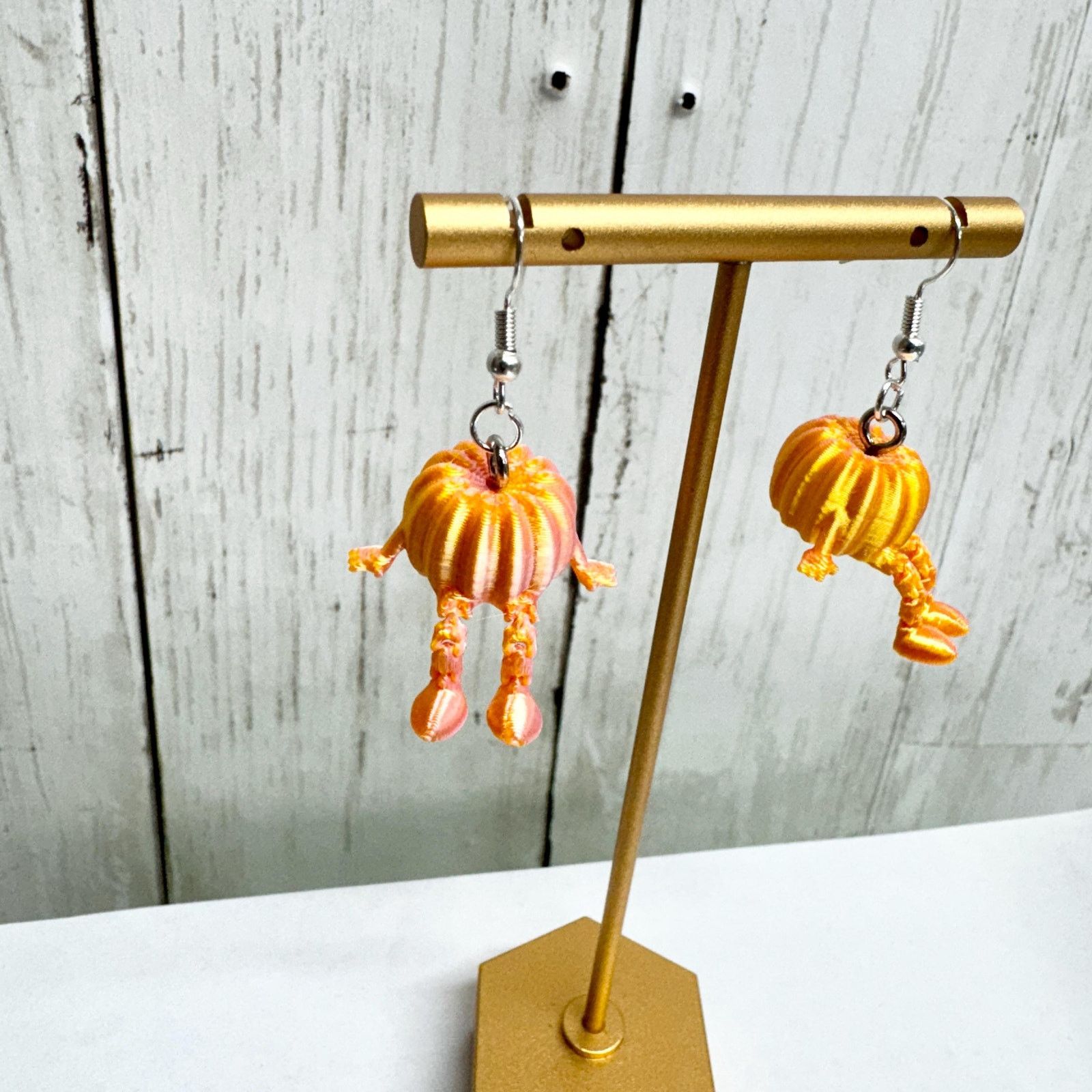 Other 3D Printed Pumpkin Earrings – Cute Fall Sitting Pumpkins Size ONE SIZE - 3 Thumbnail