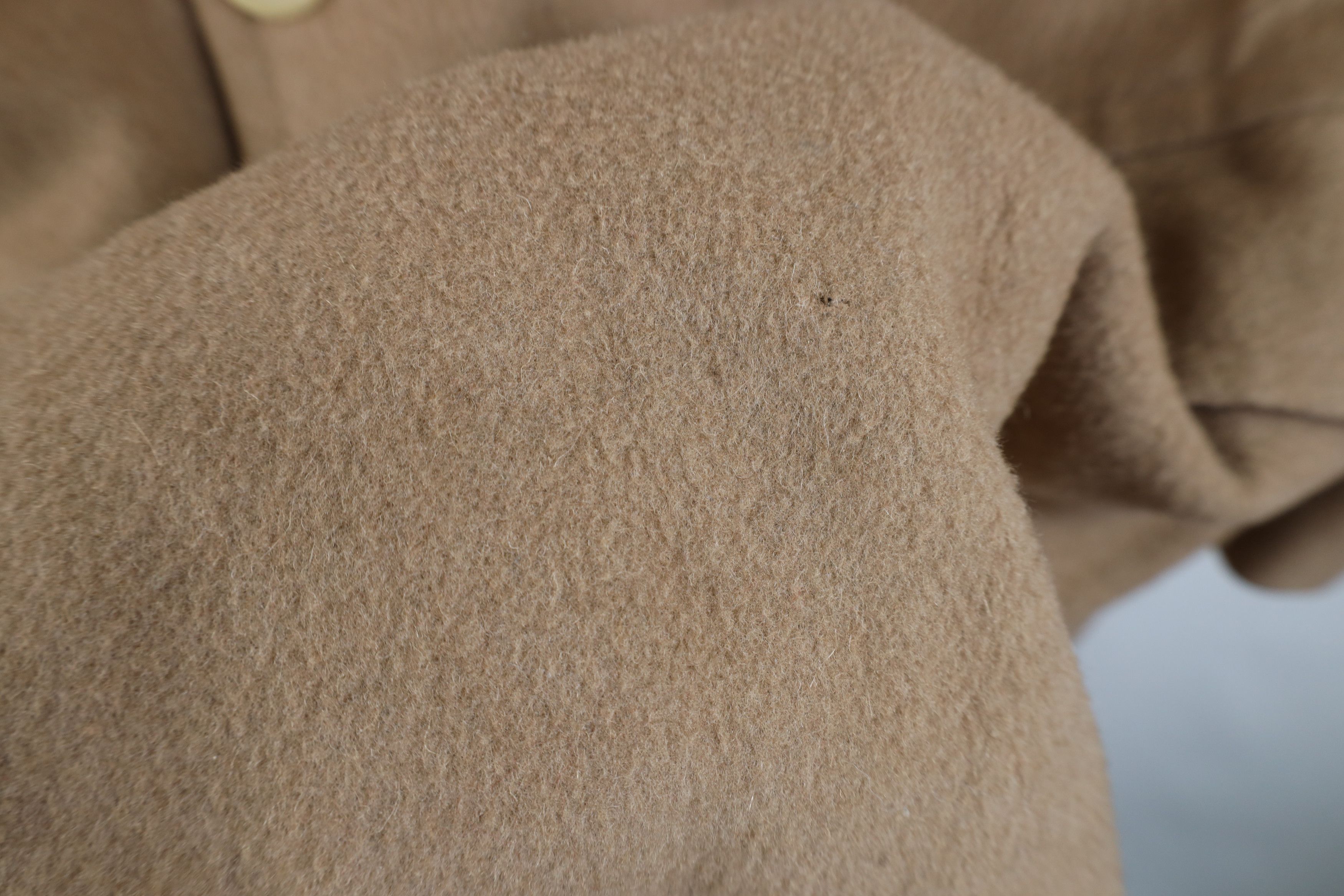 Vintage Vintage 90s Cashmere Blend Overcoat Car Jacket Beige Tan USA Size US XL / EU 56 / 4 - 5 Thumbnail
