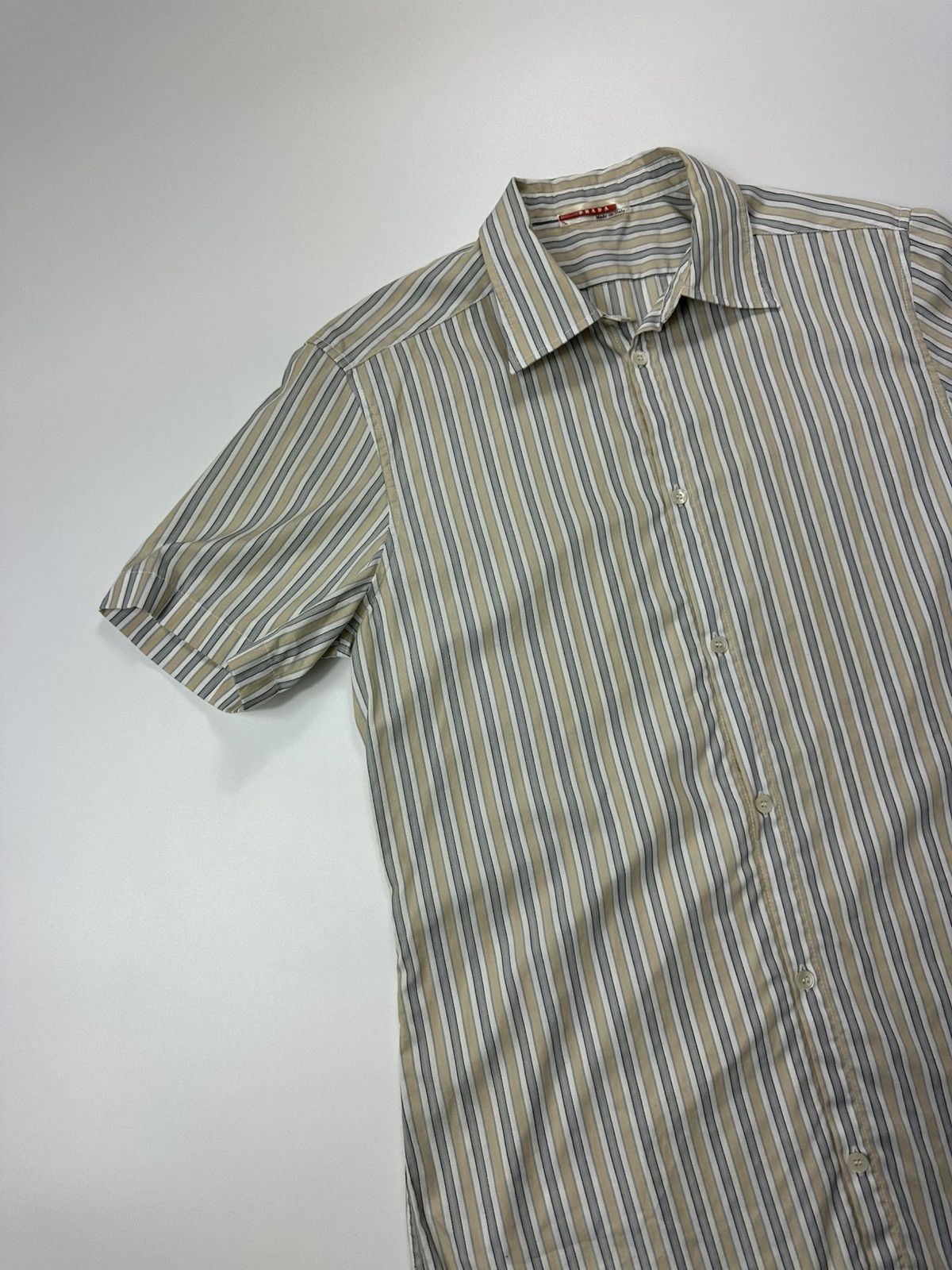 Prada Prada Stripped Casual Shirt Short Sleeve Size US L / EU 52-54 / 3 - 5 Thumbnail