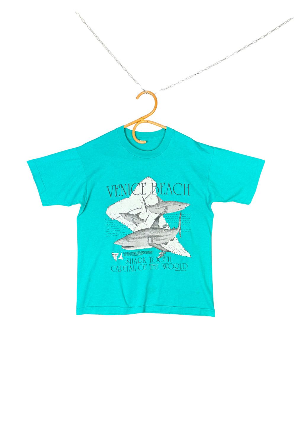 Hanes Vintage 90s Venice Beach Shark Tooth Graphic Tee USA Single Size US L / EU 52-54 / 3 - 1 Thumbnail